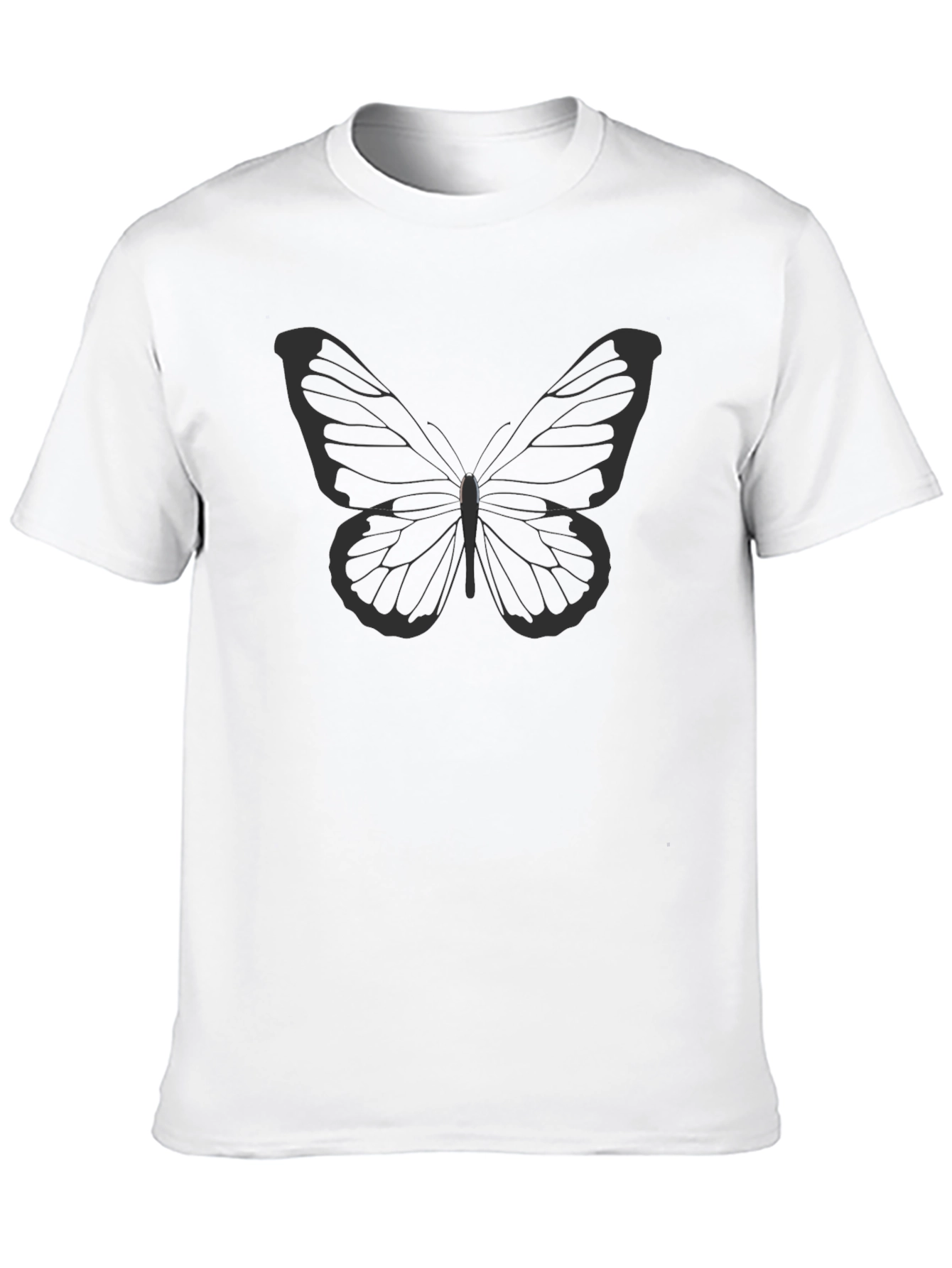 Butterfly Graphic Tee - Stylish Black Cotton T-Shirt