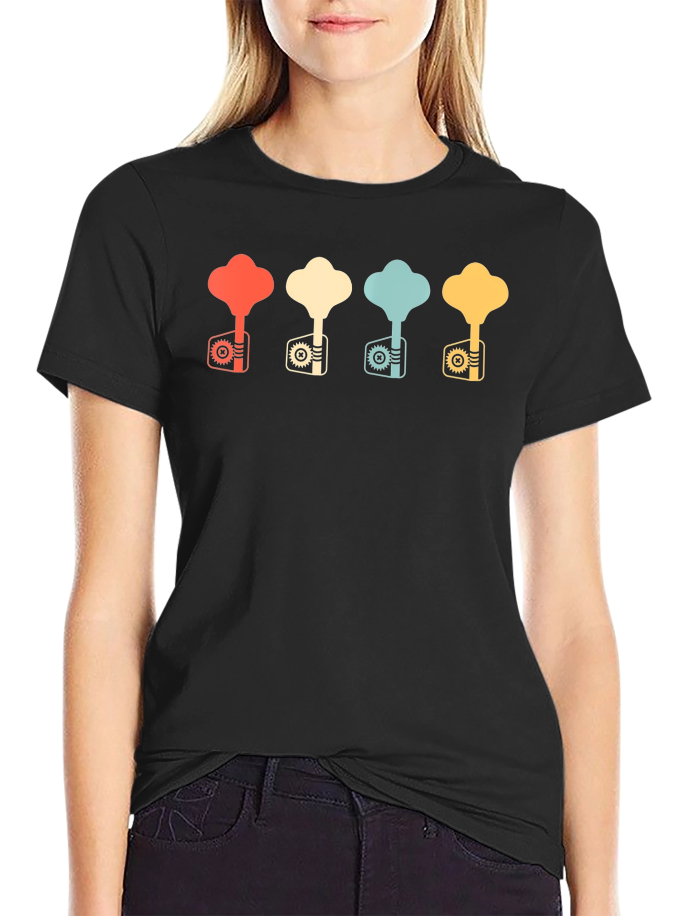 Retro Bass Guitar Tuning Key T-Shirt