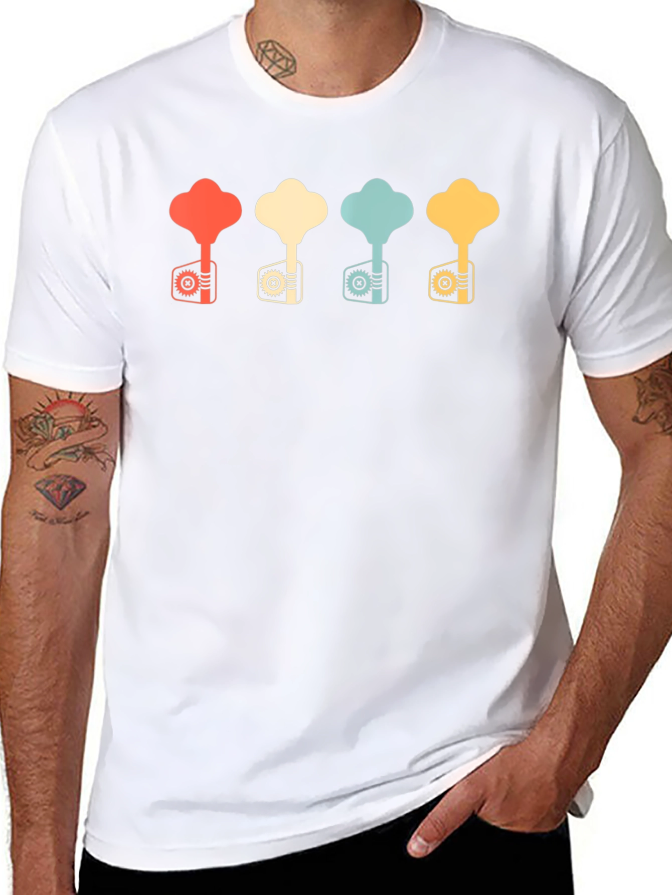 Retro Bass Guitar Tuning Key T-Shirt