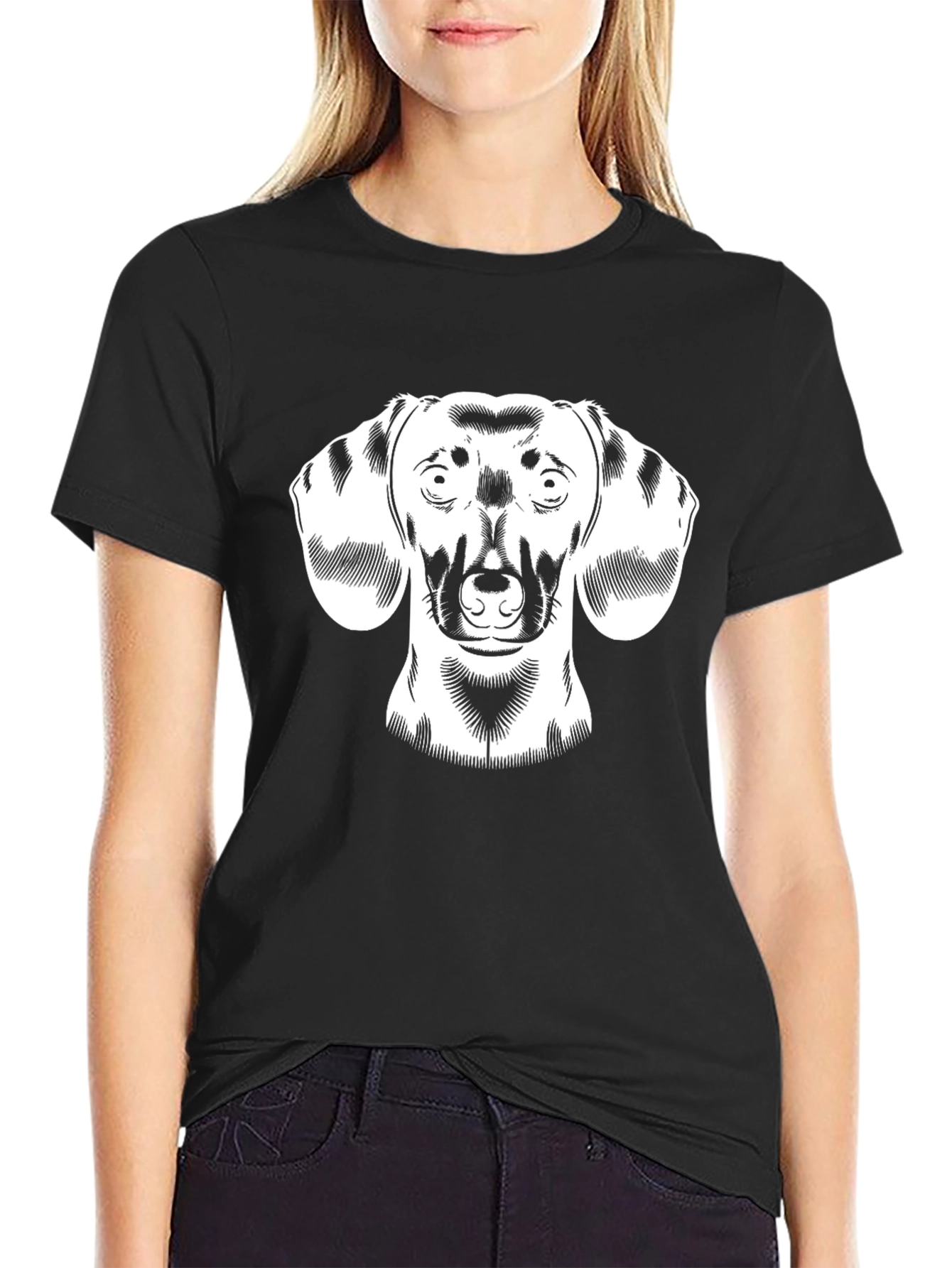 Dachshund Graphic Tee - Black Cotton Comfort