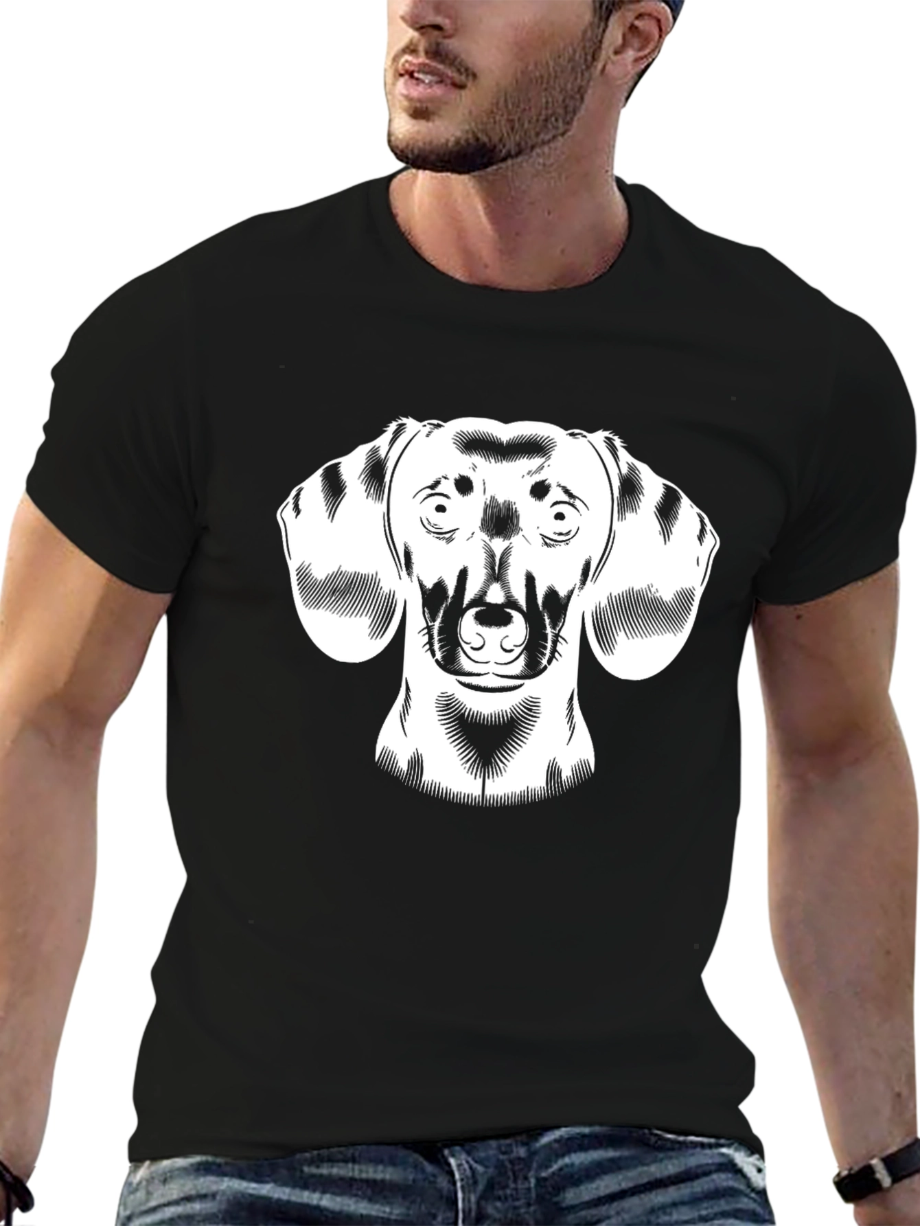 Dachshund Graphic Tee - Black Cotton Comfort
