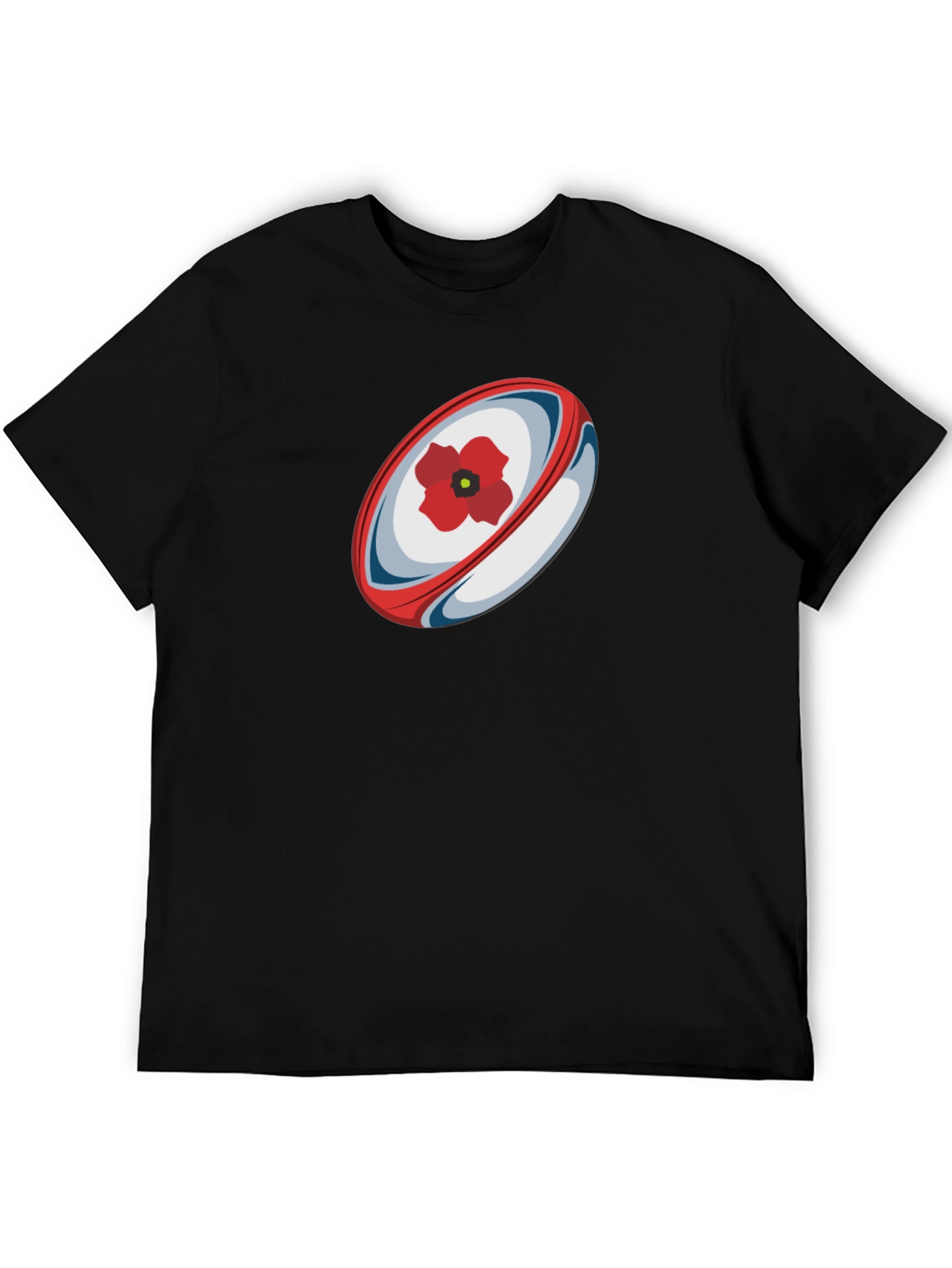 Rugby Ball Poppy Graphic T-Shirt