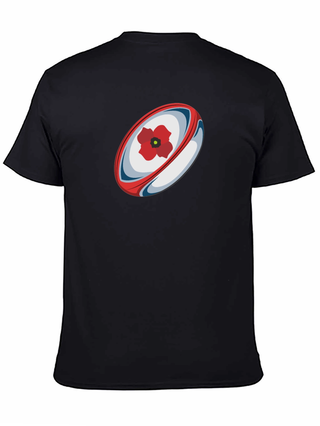 Rugby Ball Poppy Graphic T-Shirt