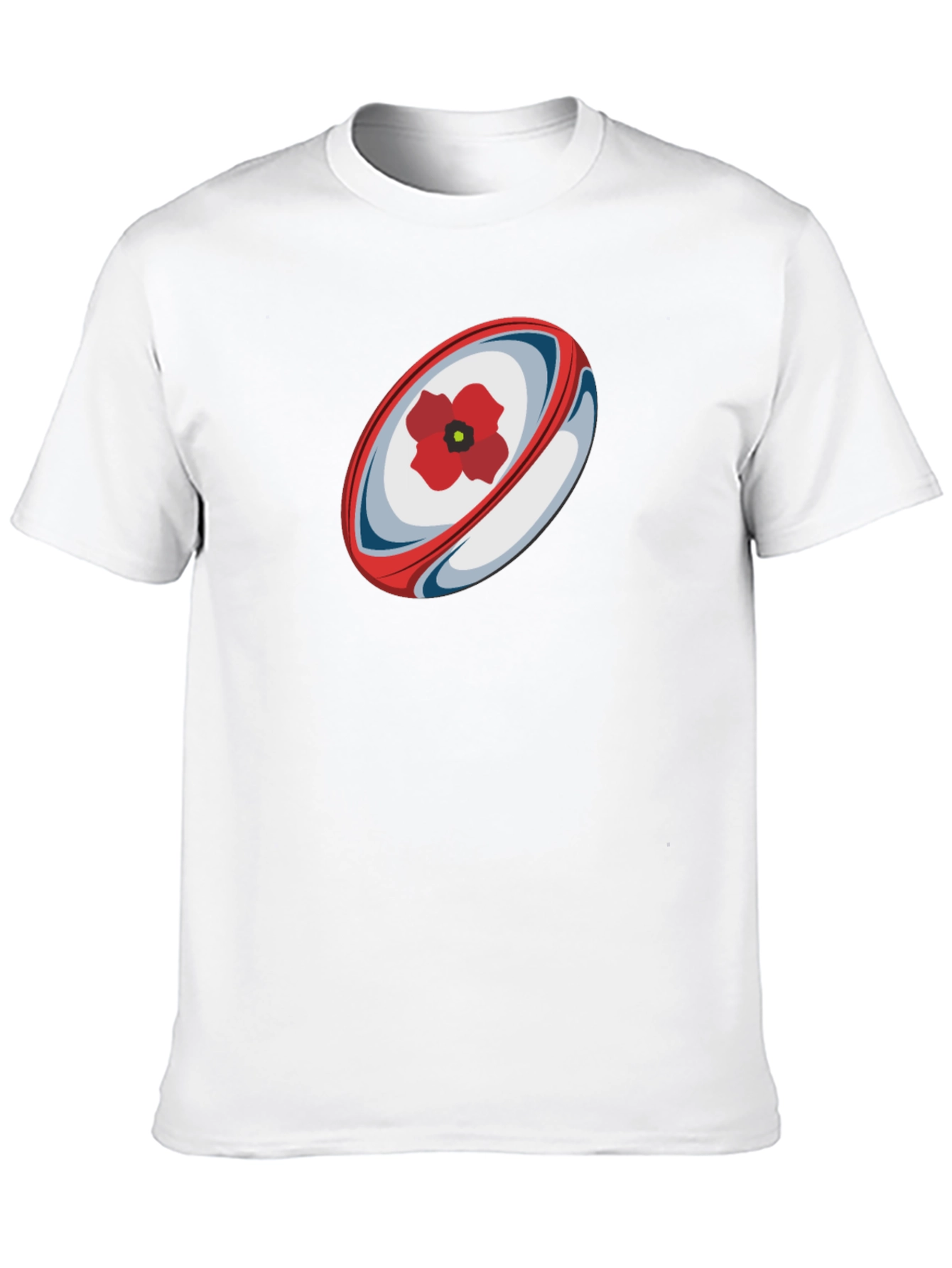 Rugby Ball Poppy Graphic T-Shirt