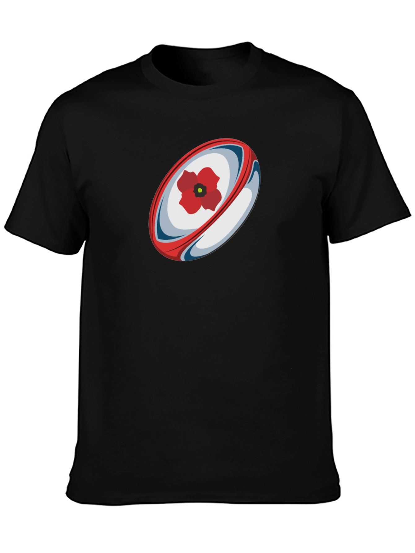 Rugby Ball Poppy Graphic T-Shirt