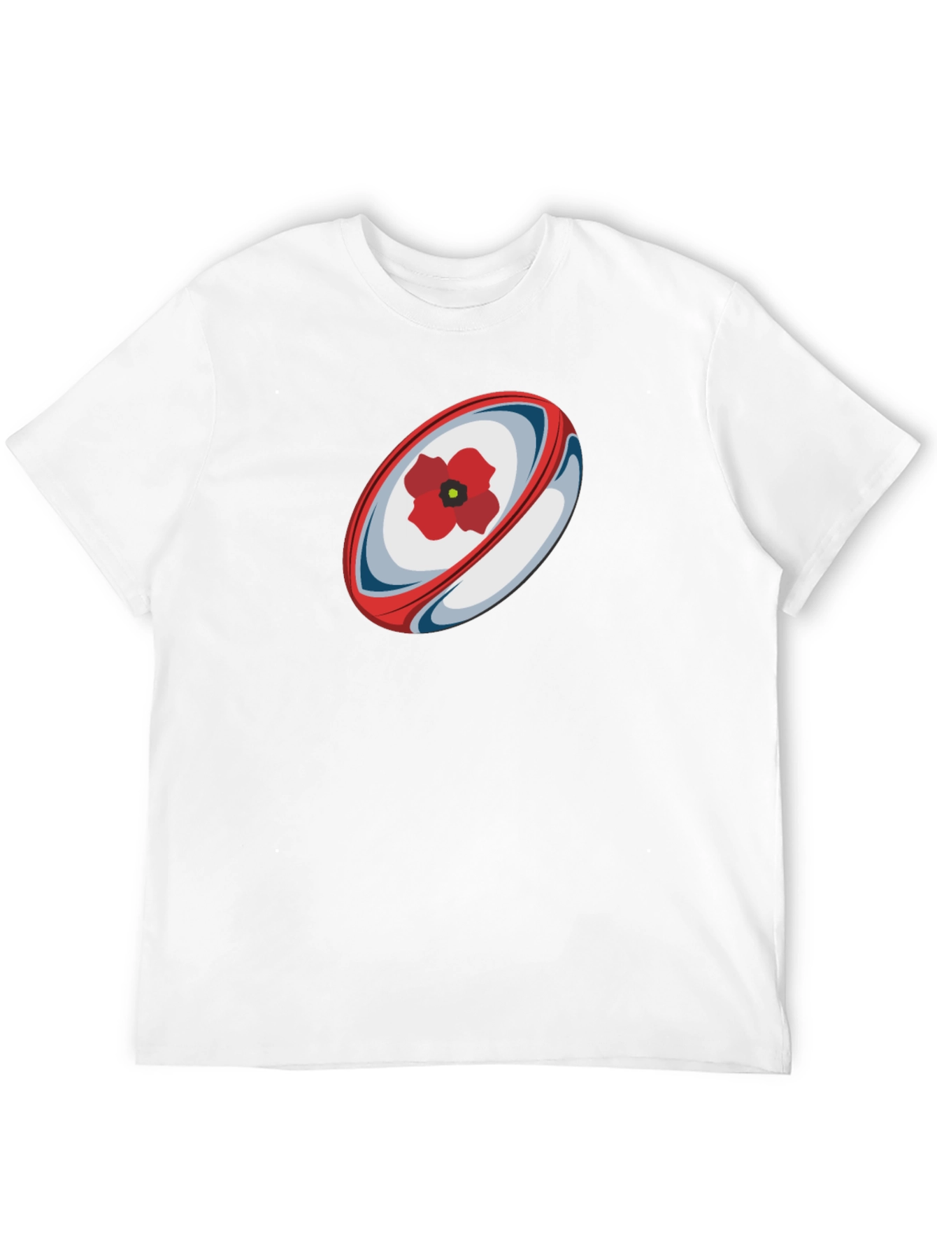 Rugby Ball Poppy Graphic T-Shirt
