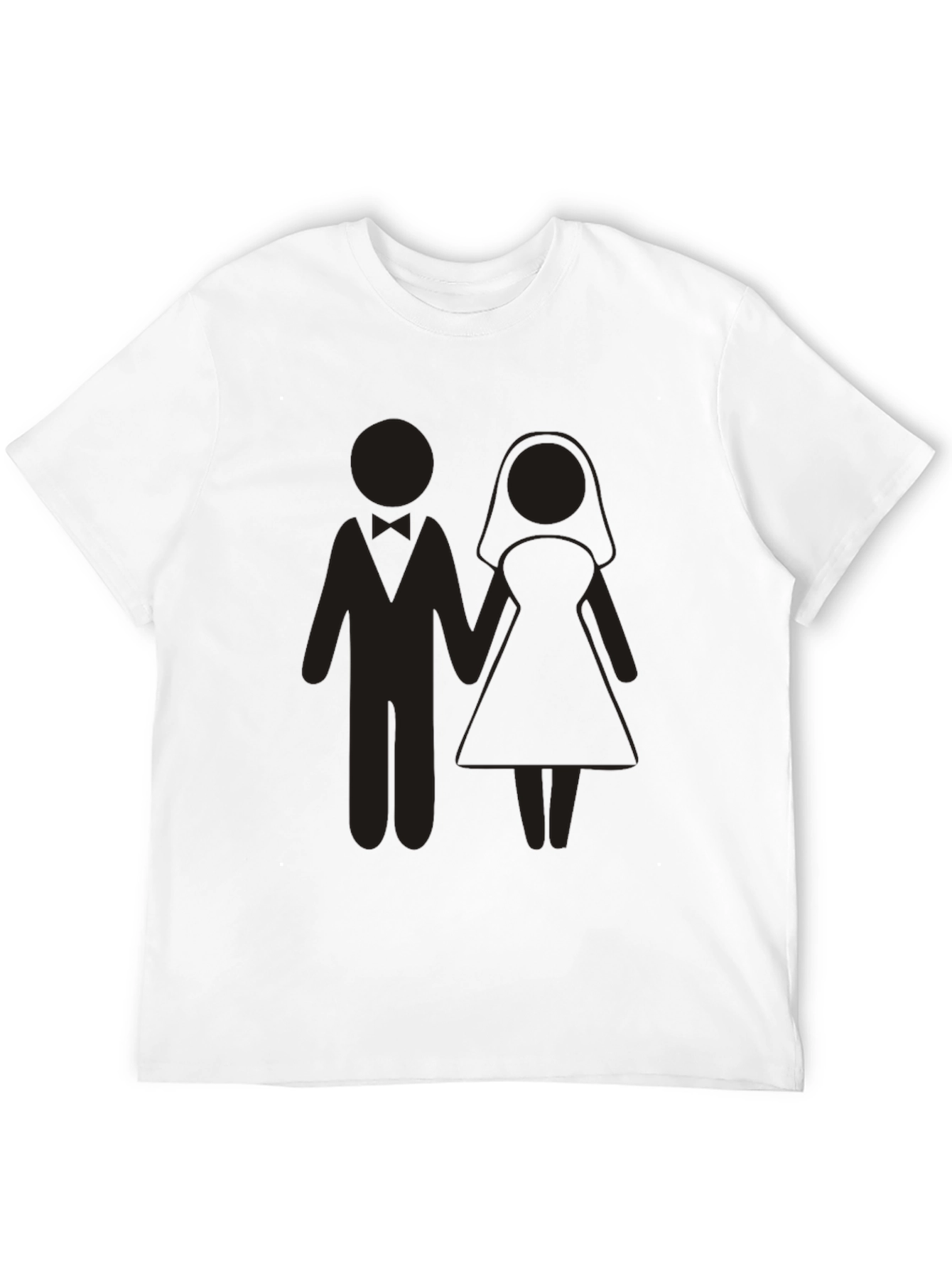 Wedding Couple Graphic Tee - Black Cotton Blend