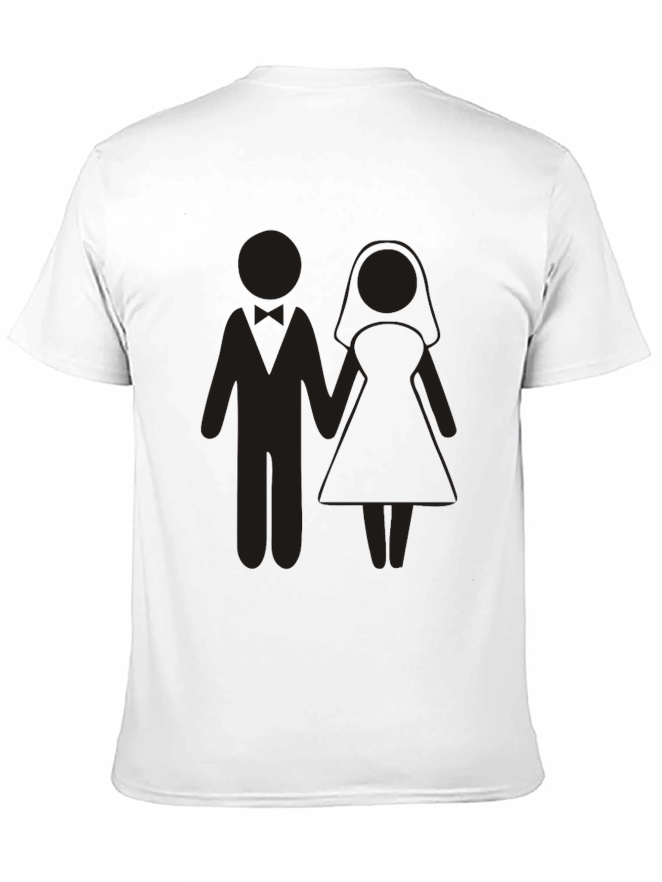 Wedding Couple Graphic Tee - Black Cotton Blend