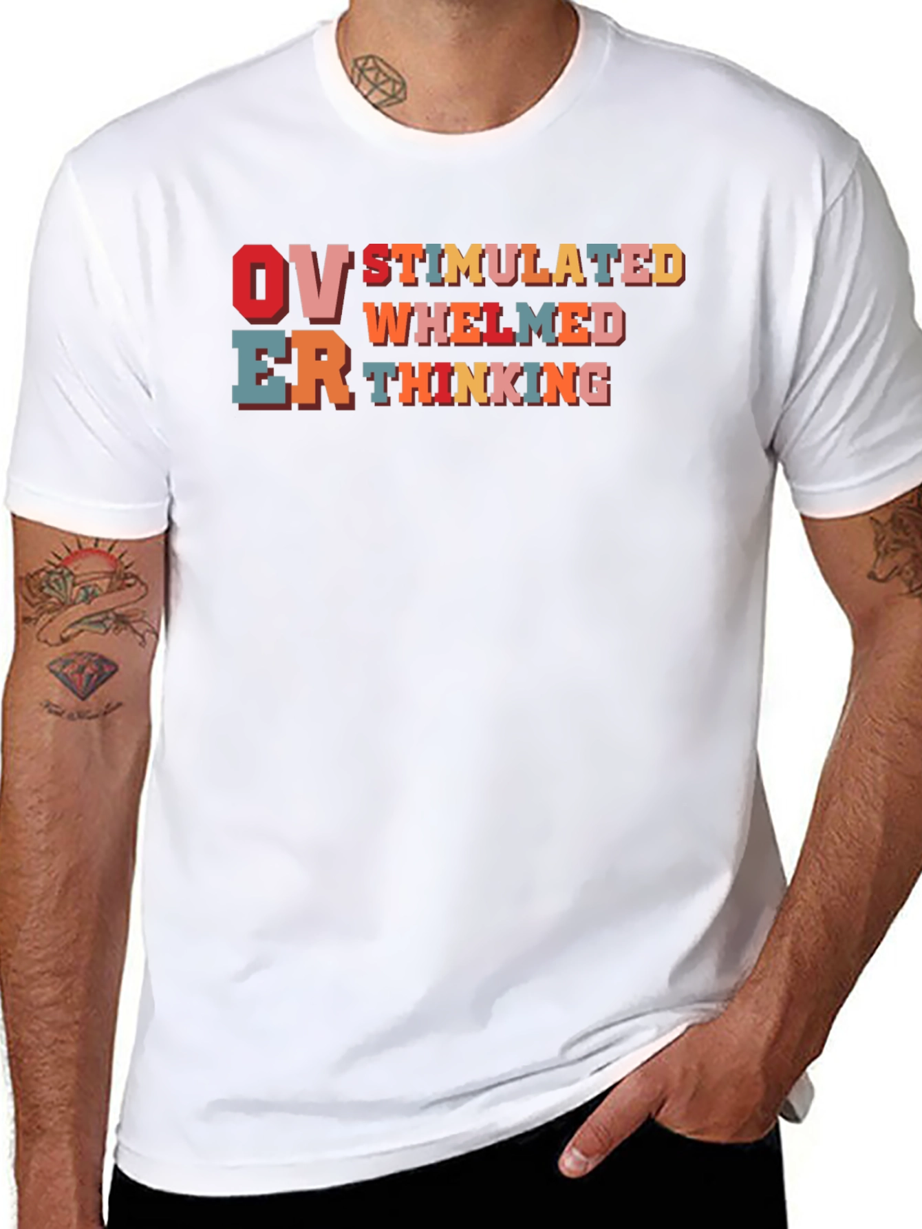 Overstimulated Overwhelmed Thinking Graphic Tee