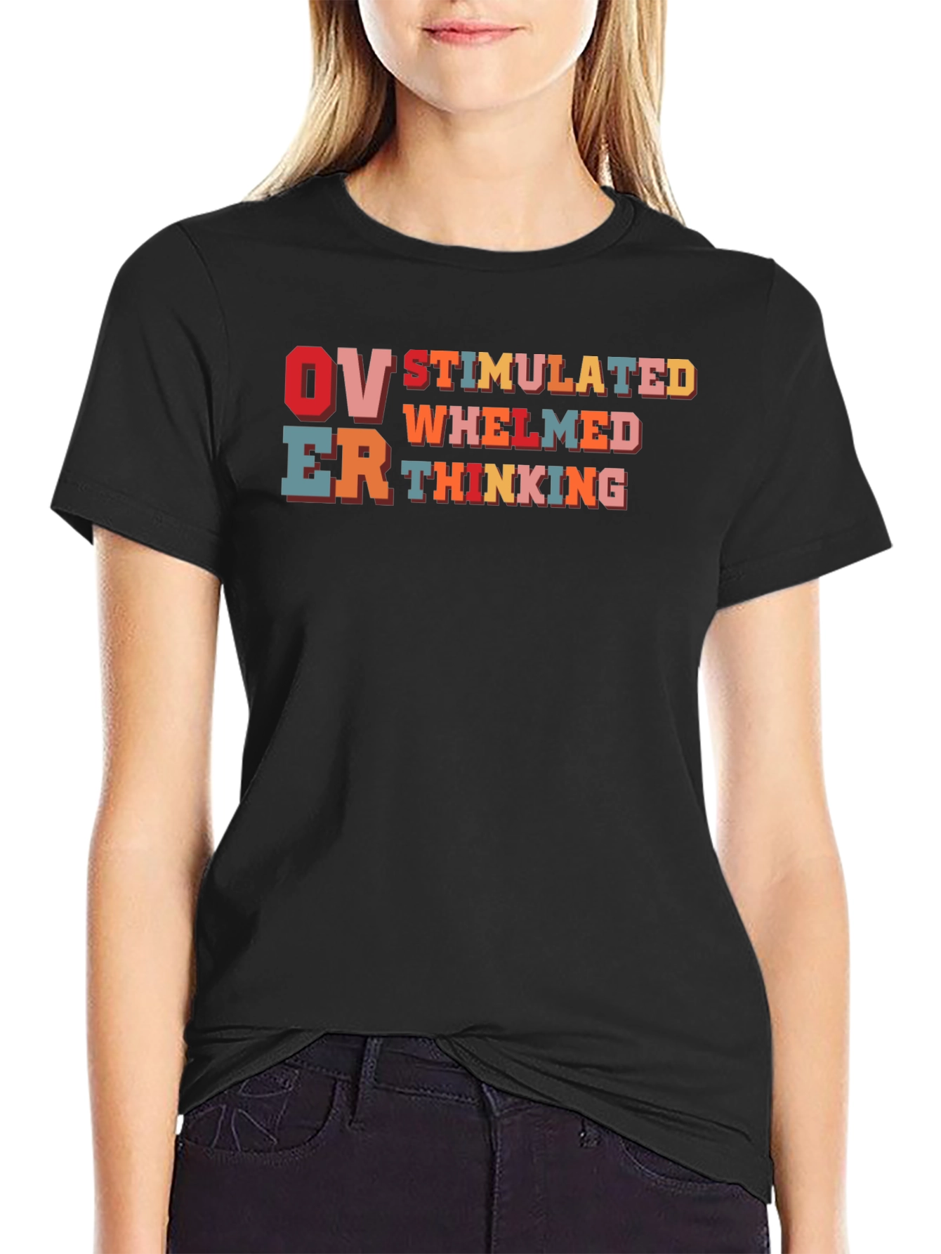 Overstimulated Overwhelmed Thinking Graphic Tee