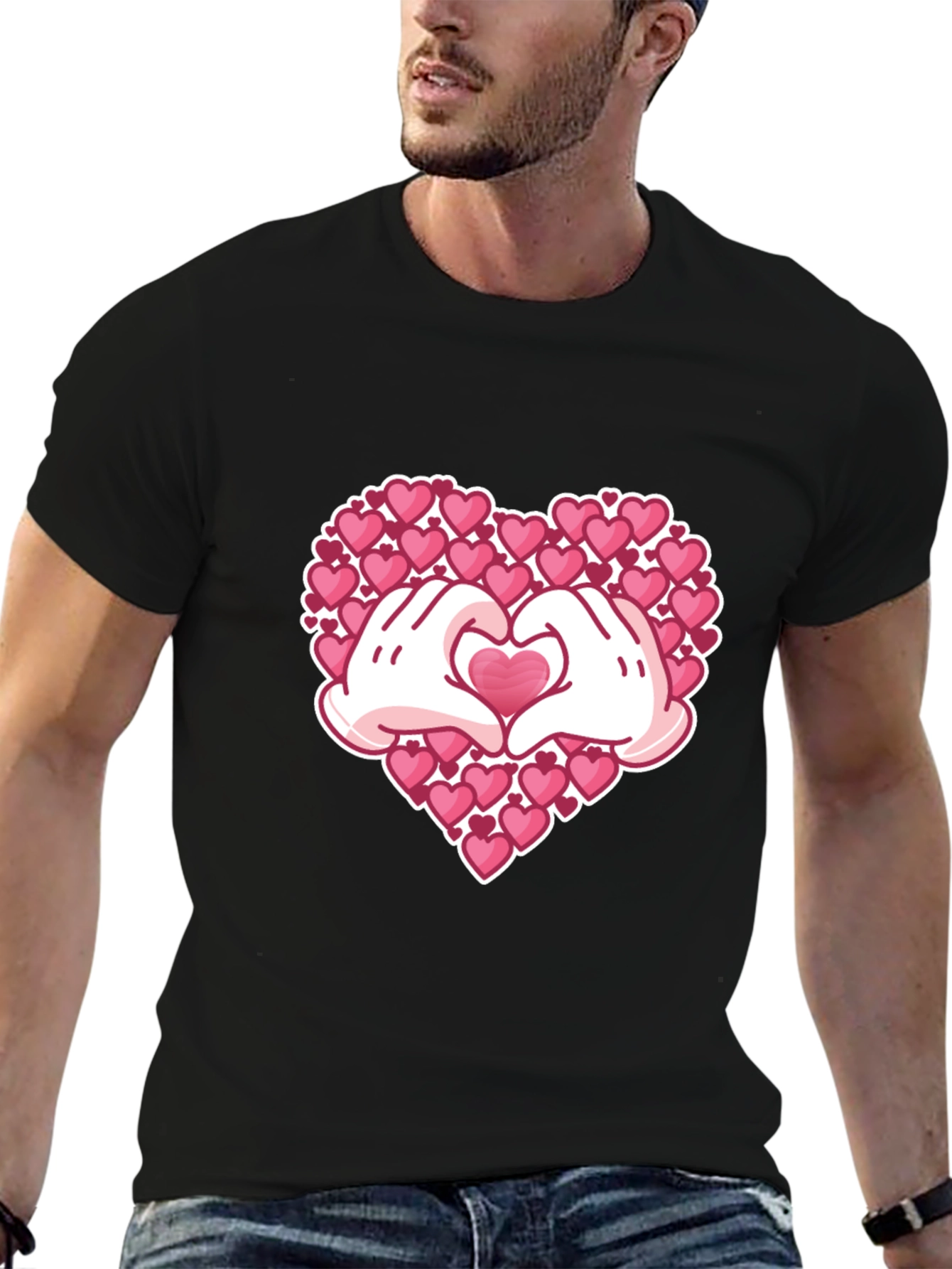 Heart Hands Graphic Tee - Black T-Shirt