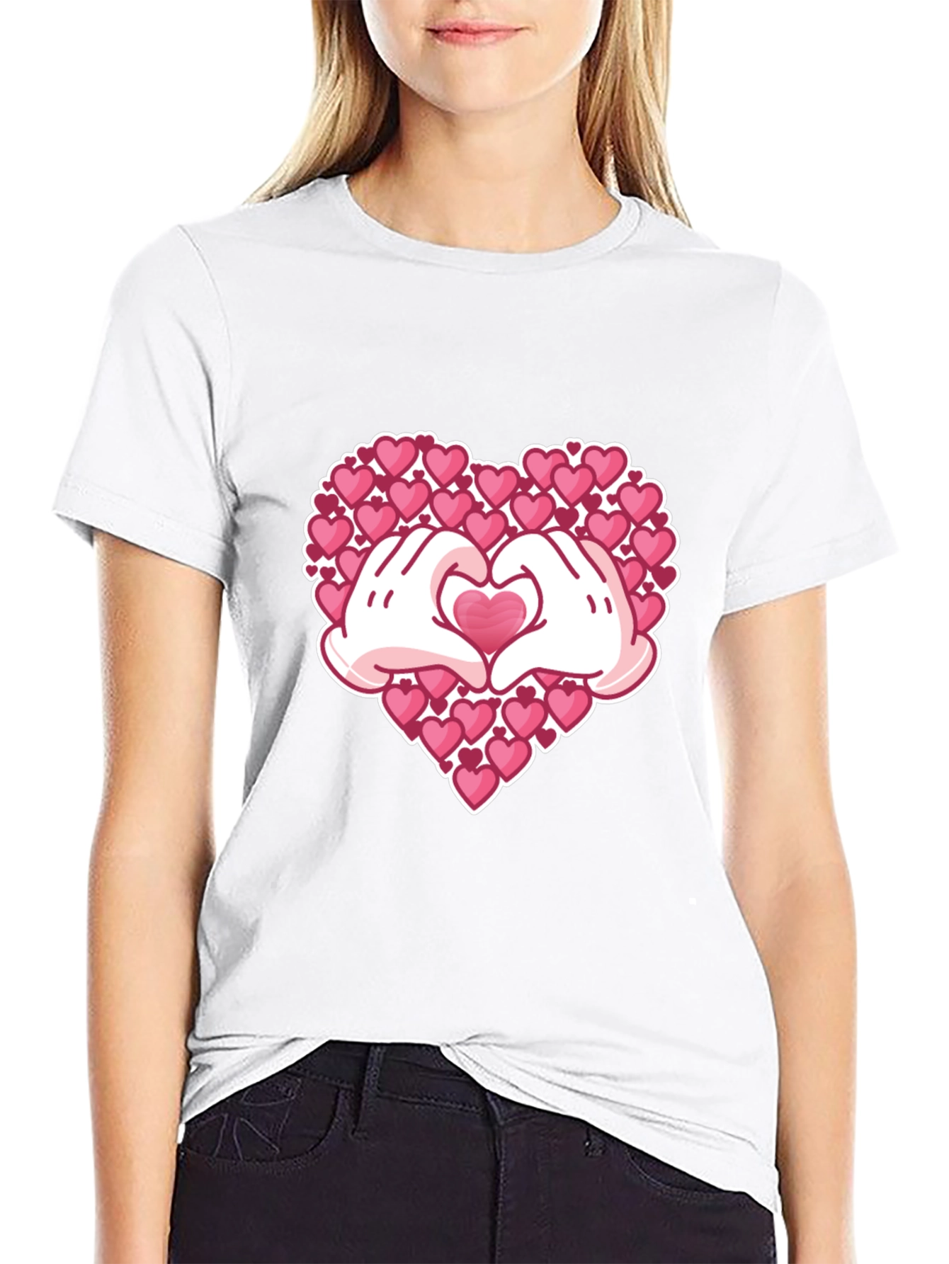 Heart Hands Graphic Tee - Black T-Shirt