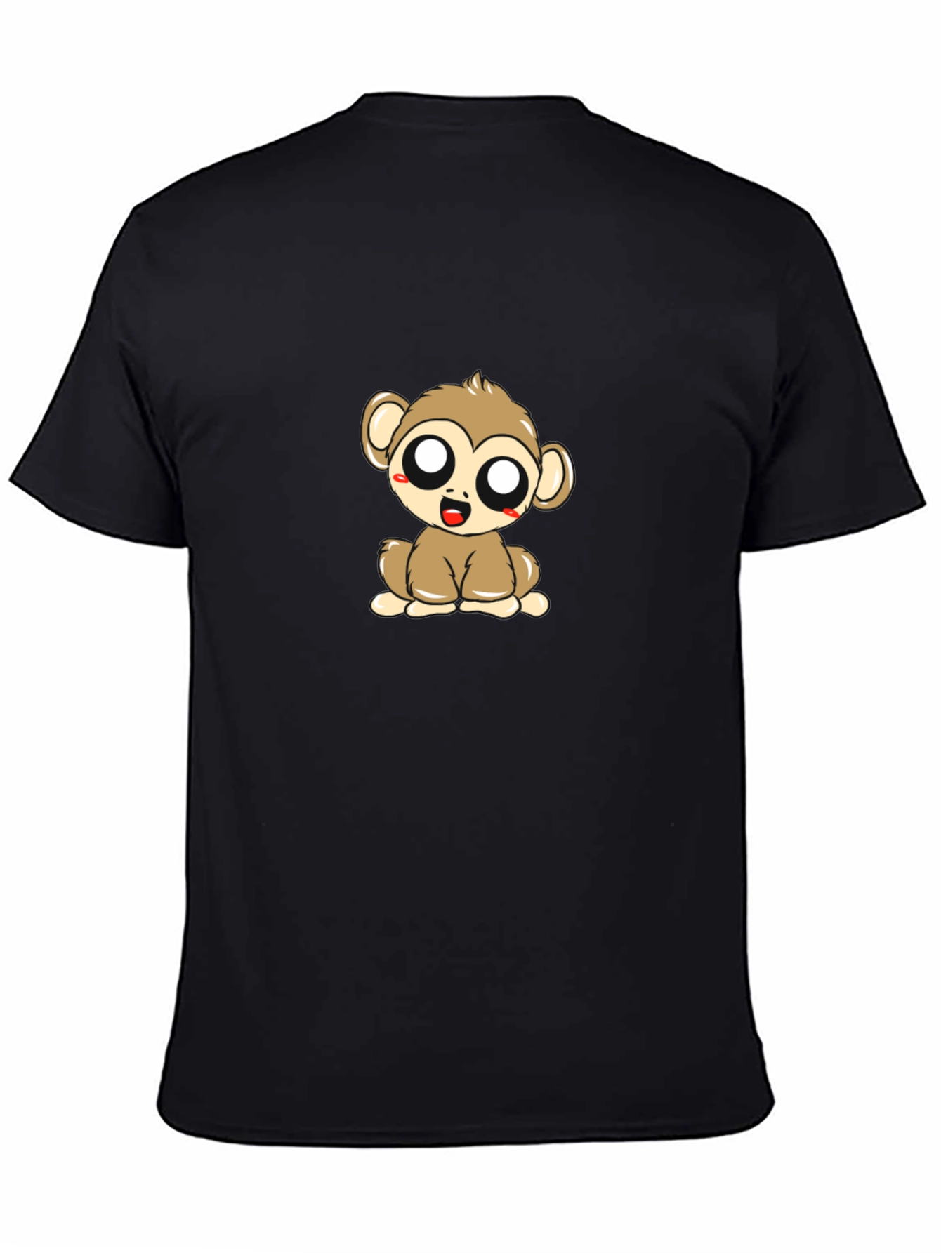 Cute Monkey Graphic Tee - Black T-Shirt