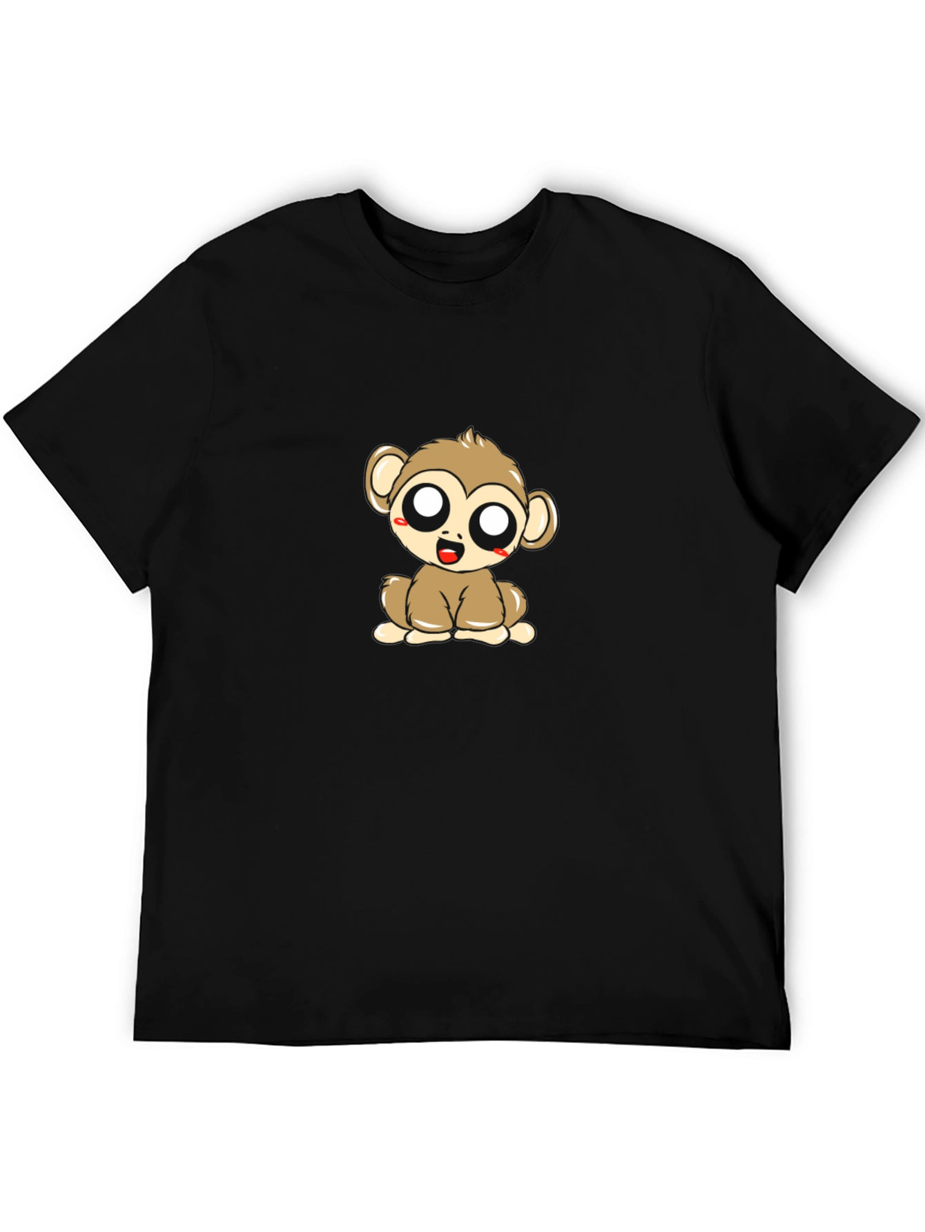 Cute Monkey Graphic Tee - Black T-Shirt