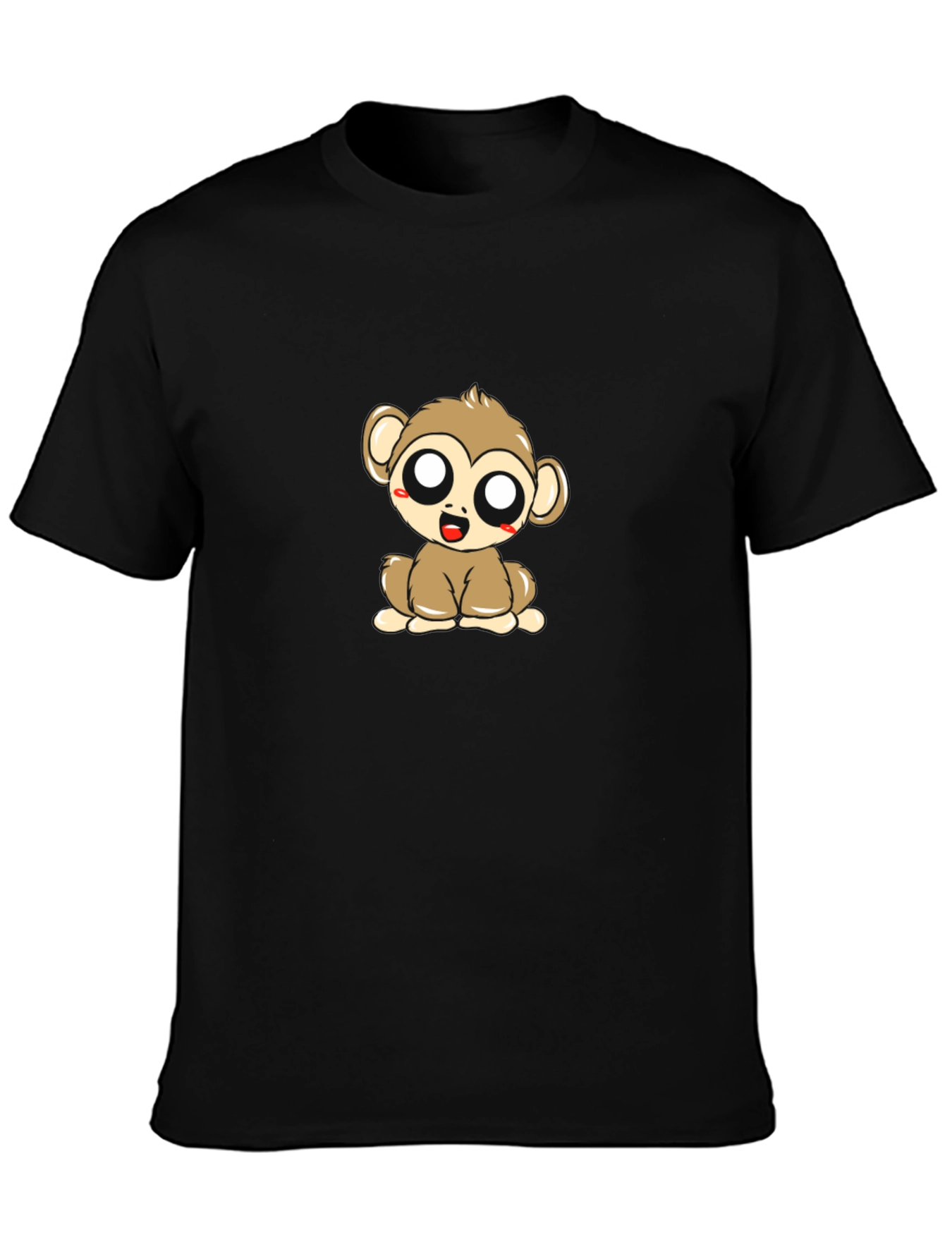 Cute Monkey Graphic Tee - Black T-Shirt
