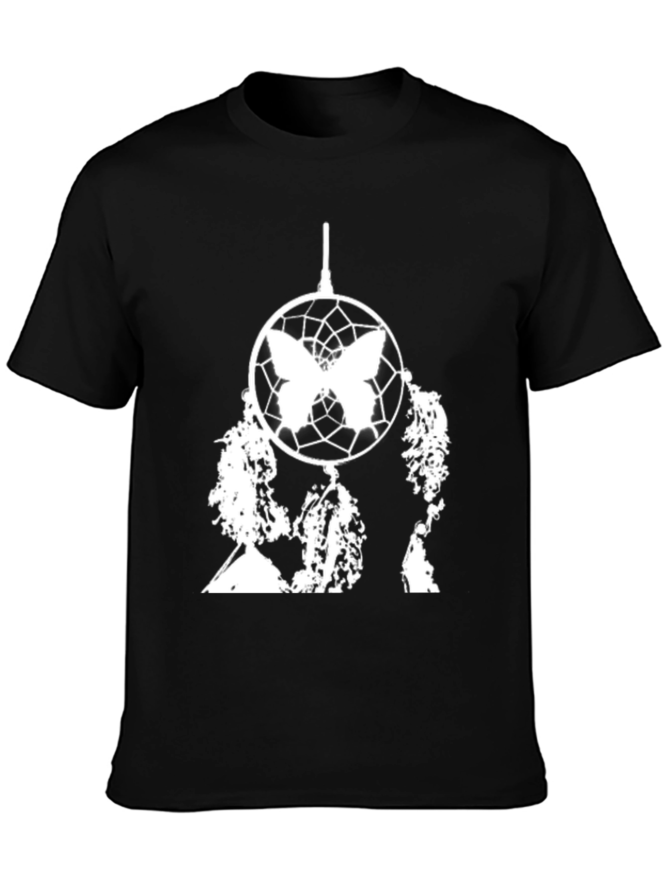 Black T-Shirt with Dreamcatcher Graphic Print