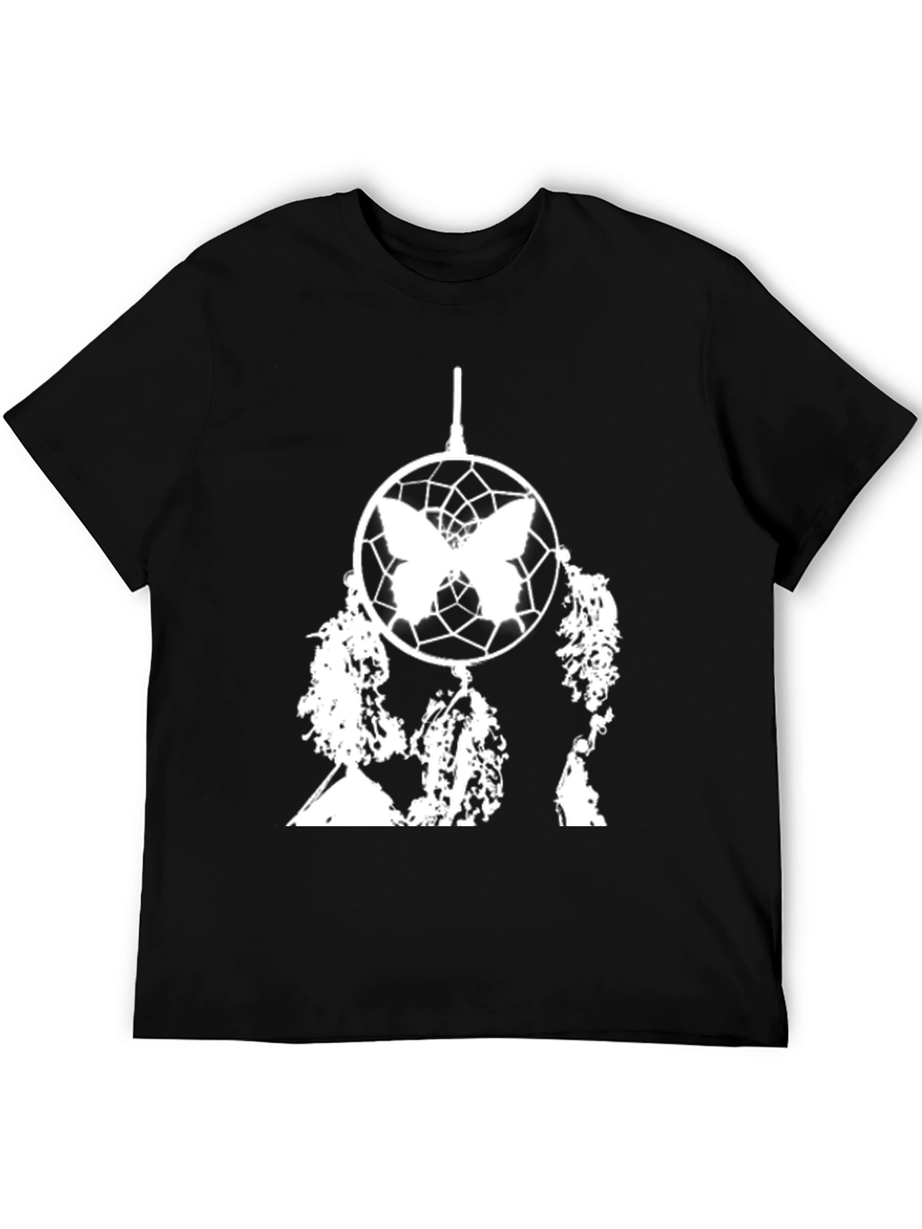 Black T-Shirt with Dreamcatcher Graphic Print