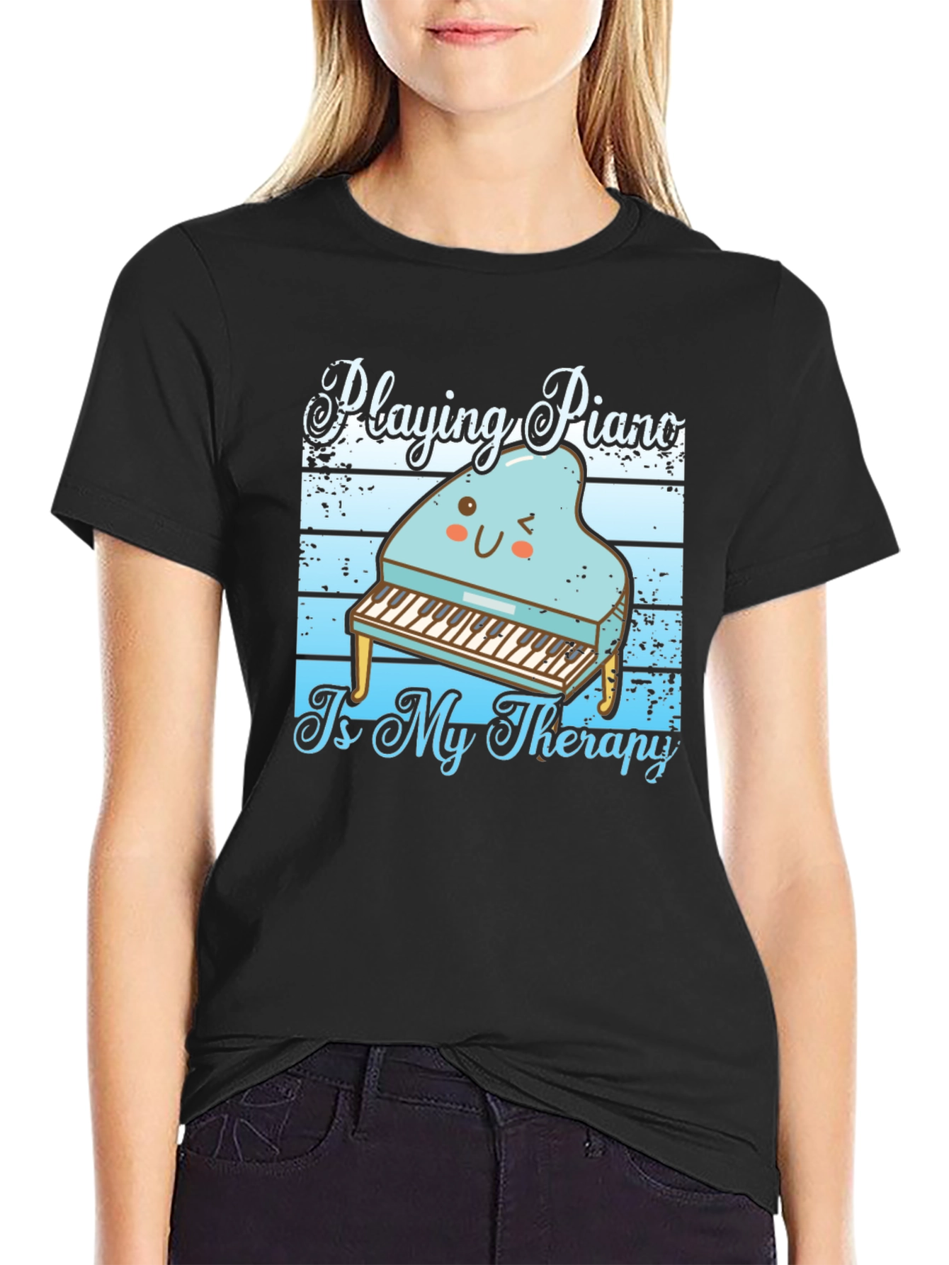 Piano Therapy T-Shirt - Music Lover Tee