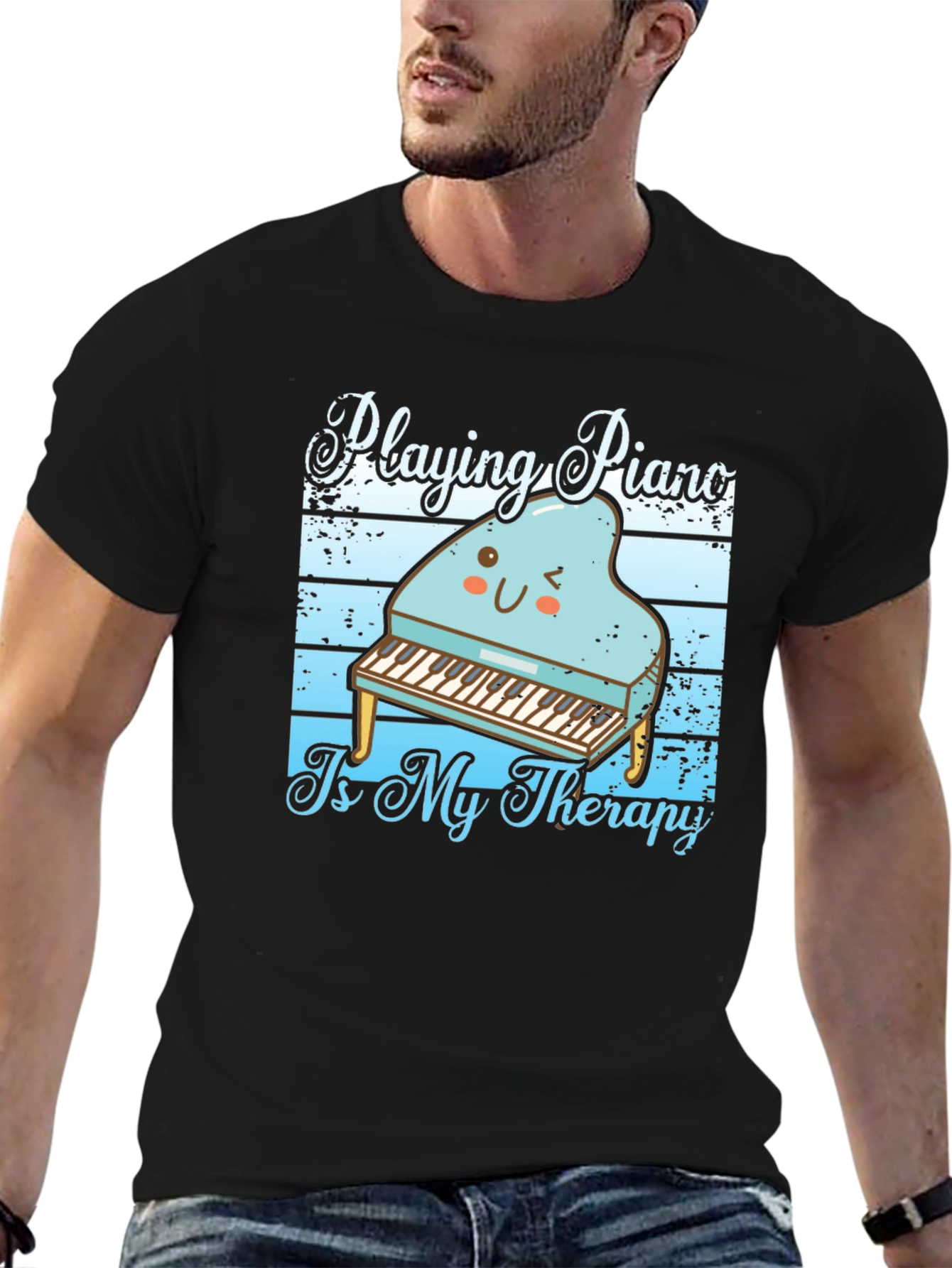 Piano Therapy T-Shirt - Music Lover Tee