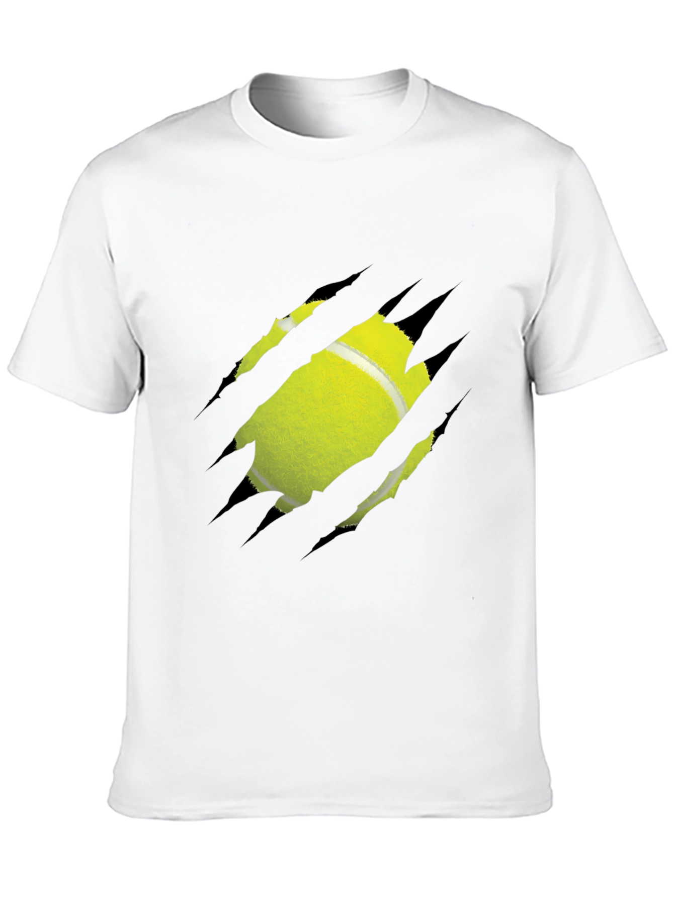 Tennis Ball Ripped Graphic Tee - Unique Design