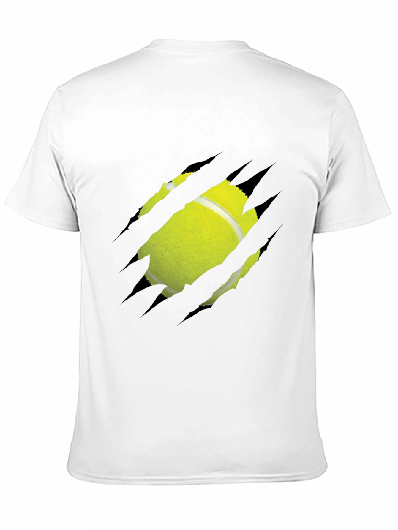 Tennis Ball Ripped Graphic Tee - Unique Design