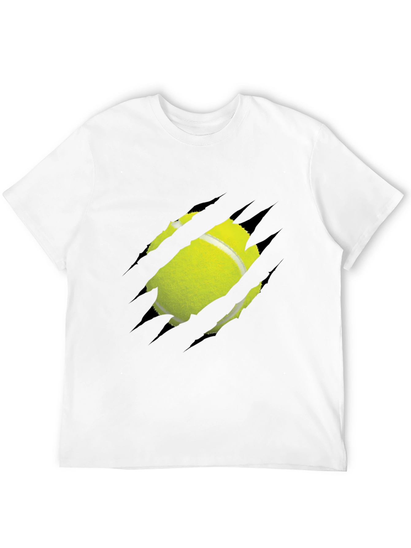 Tennis Ball Ripped Graphic Tee - Unique Design