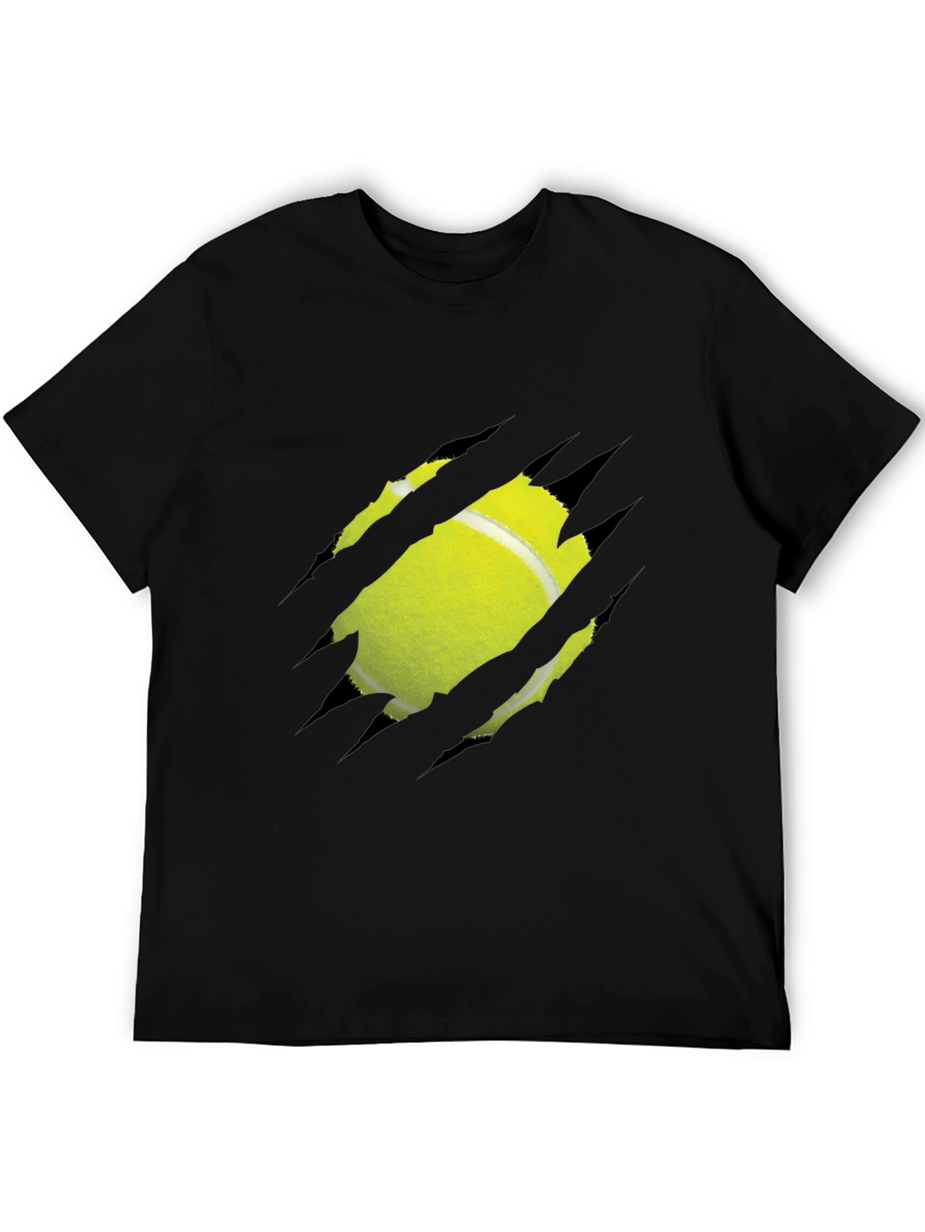 Tennis Ball Ripped Graphic Tee - Unique Design