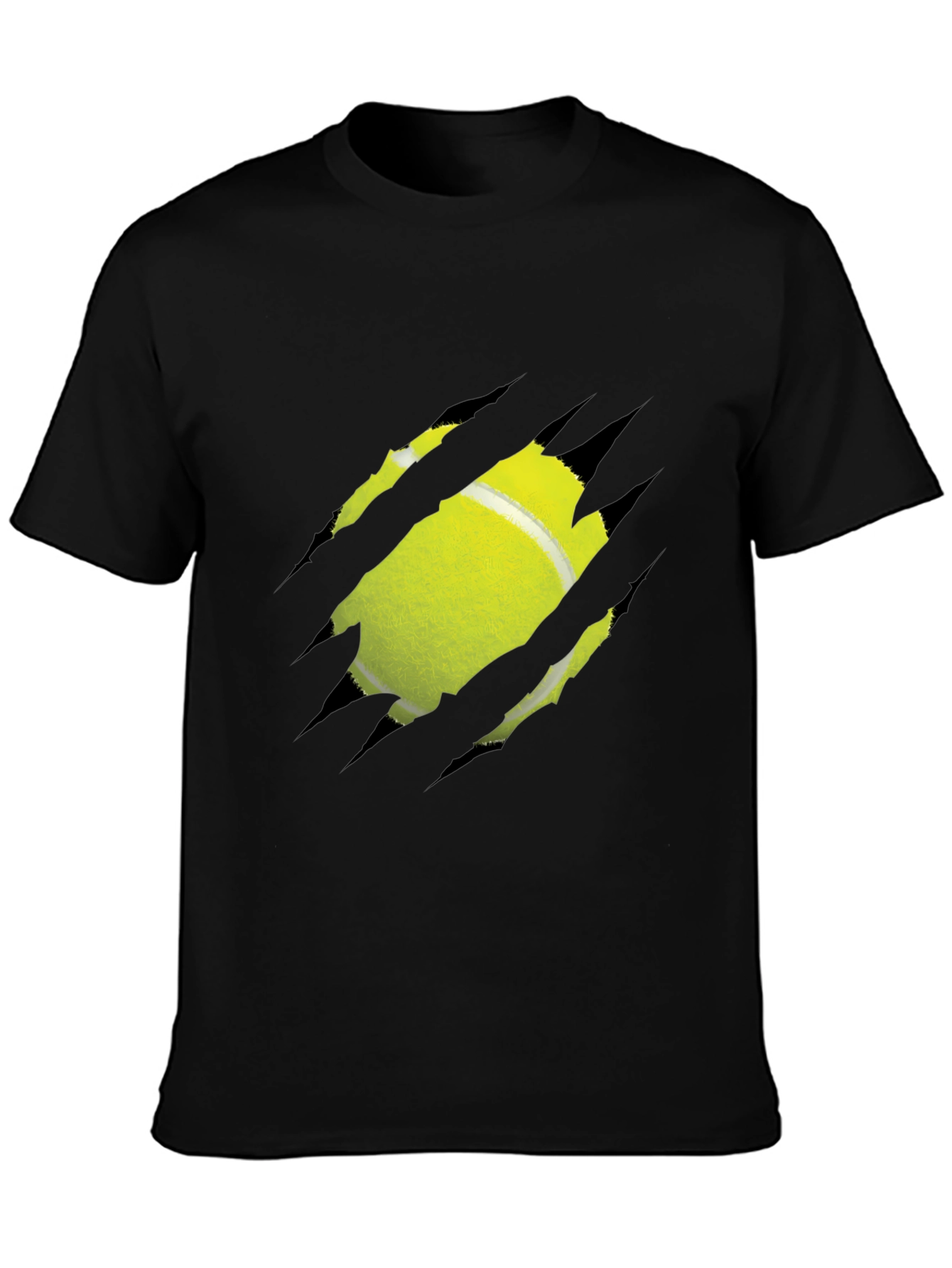 Tennis Ball Ripped Graphic Tee - Unique Design