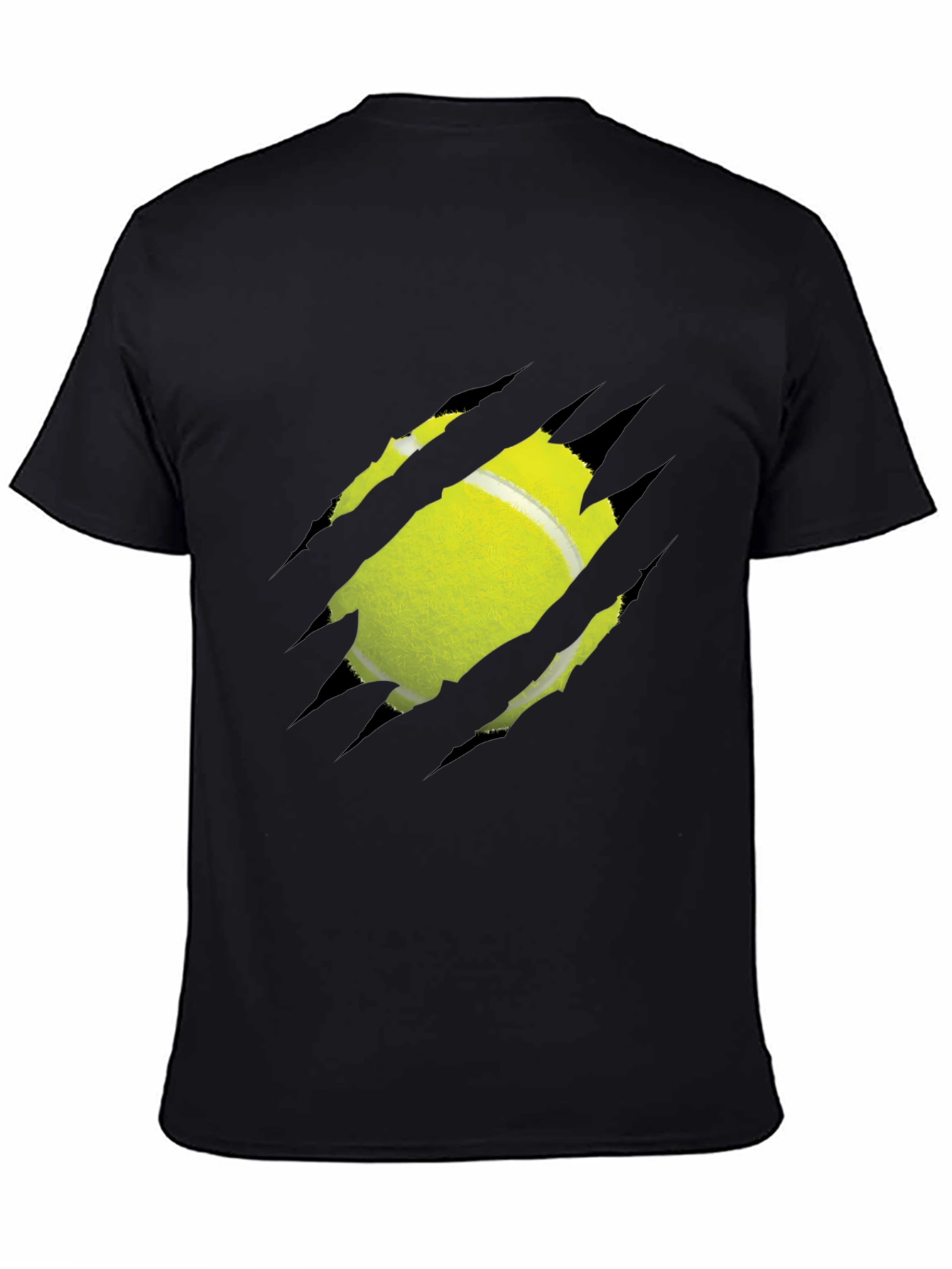 Tennis Ball Ripped Graphic Tee - Unique Design