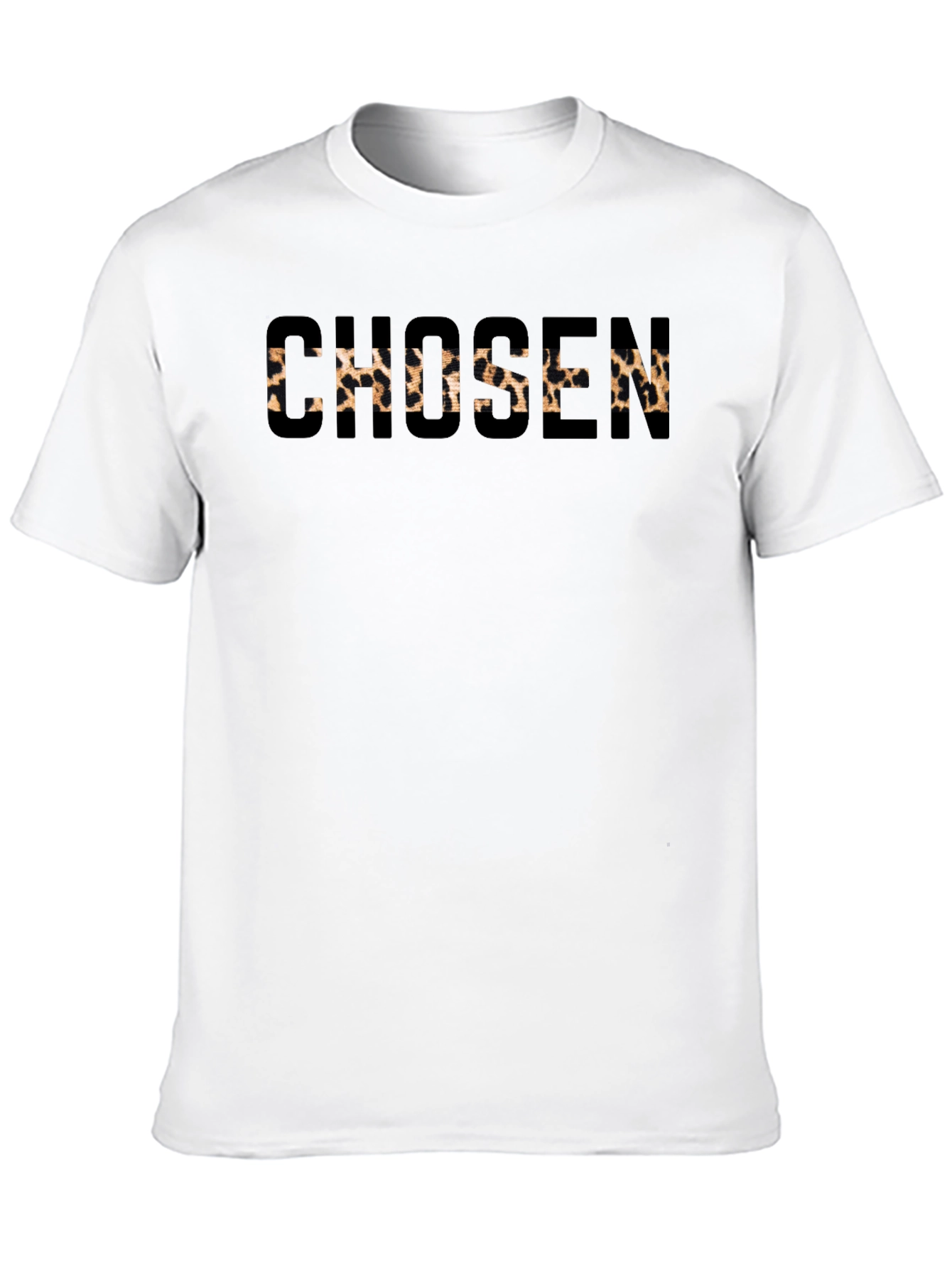 Chosen Leopard Print Mens Black T-Shirt