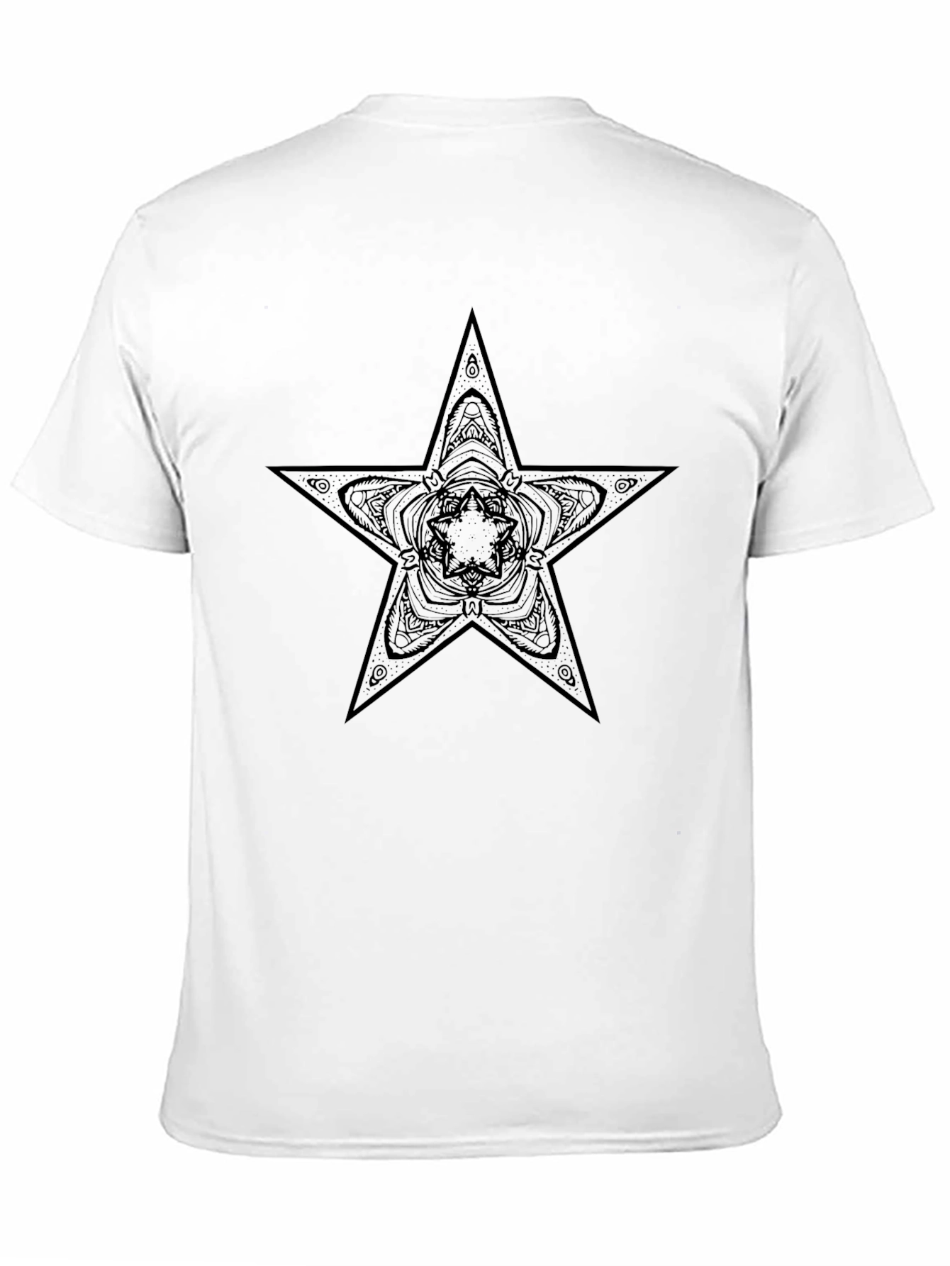 Black Star Mandala Graphic Tee - Casual Comfort