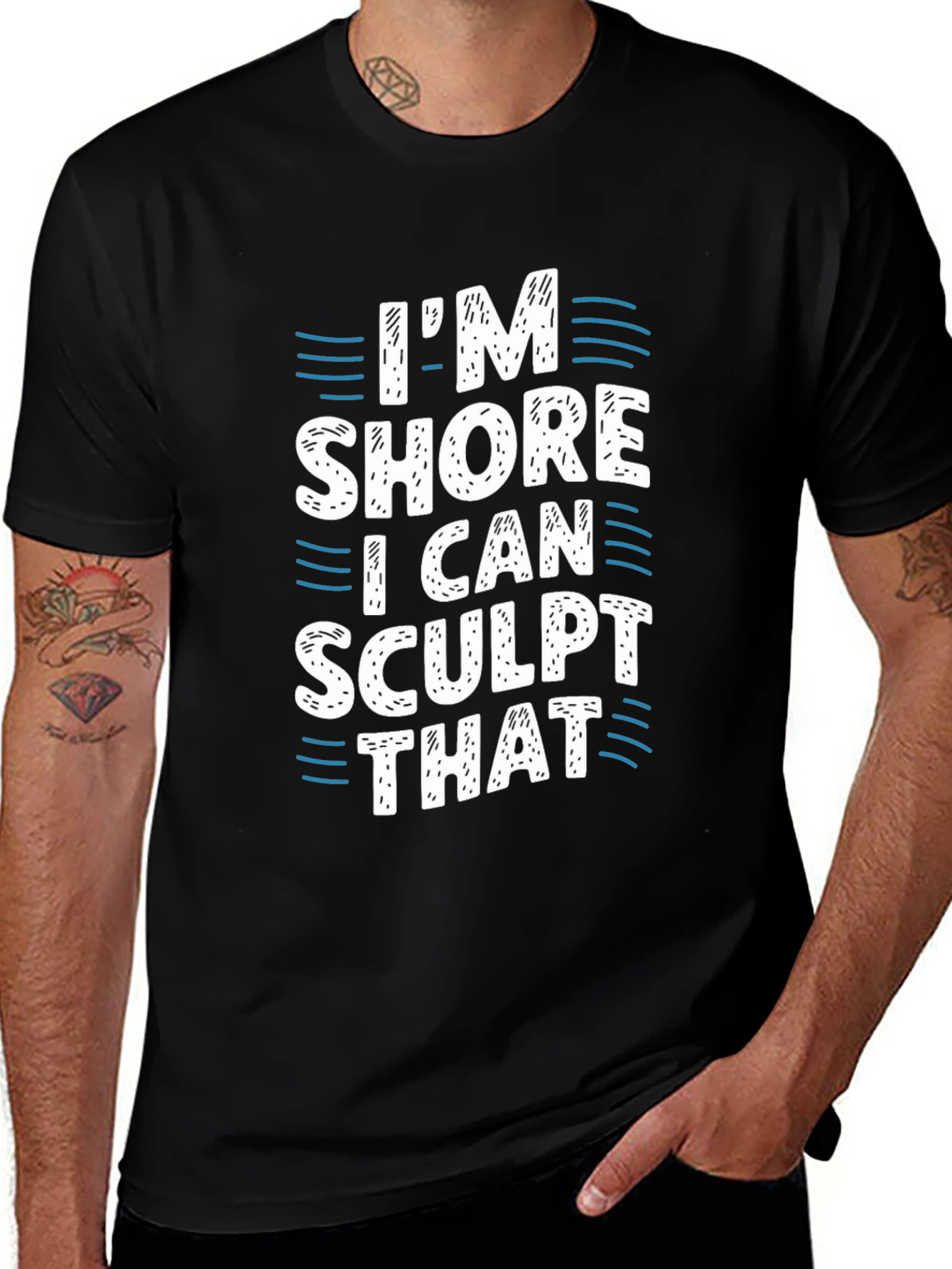Im Shore I Can Sculpt That Black T-Shirt