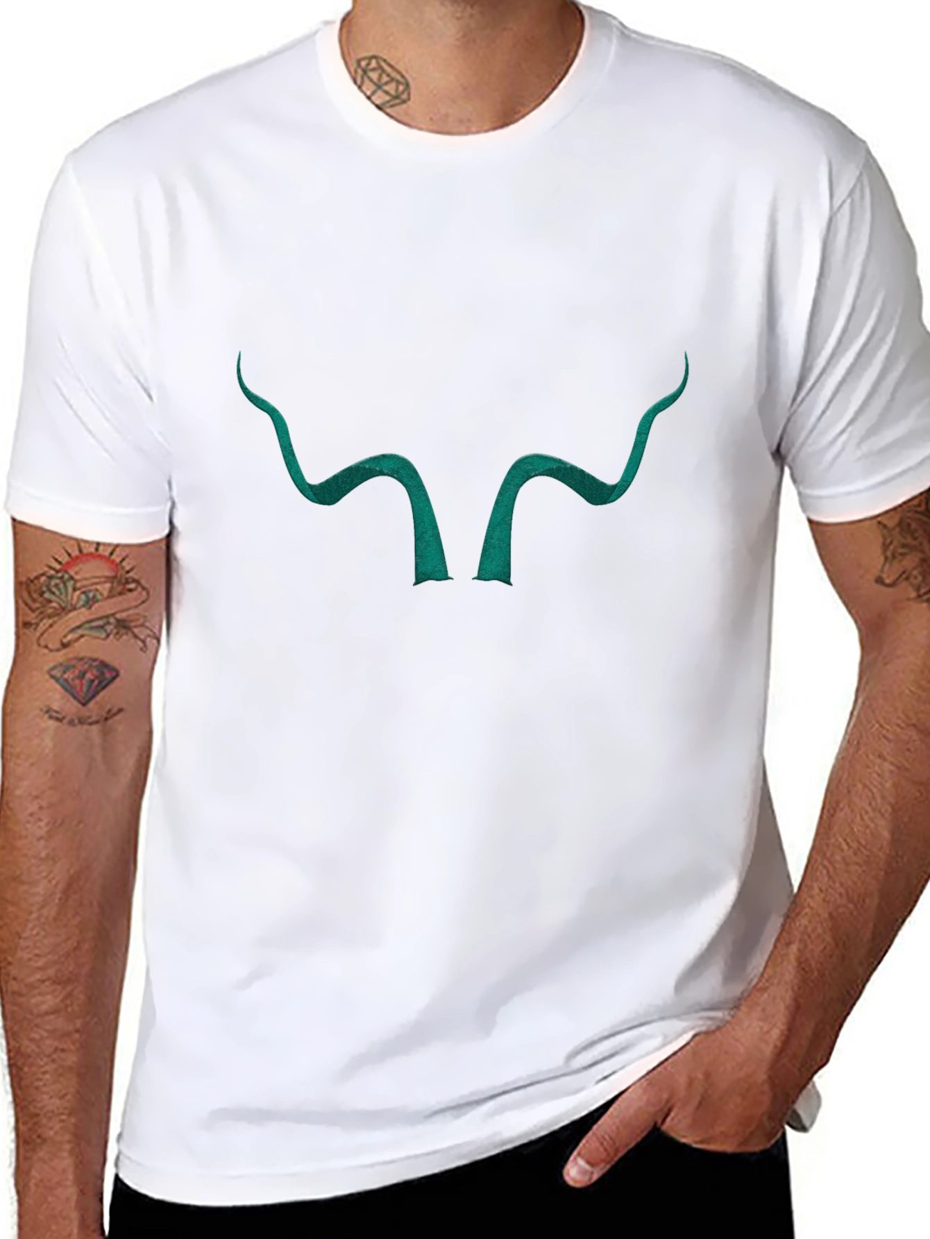 Black Tee with Tentacle Graphic