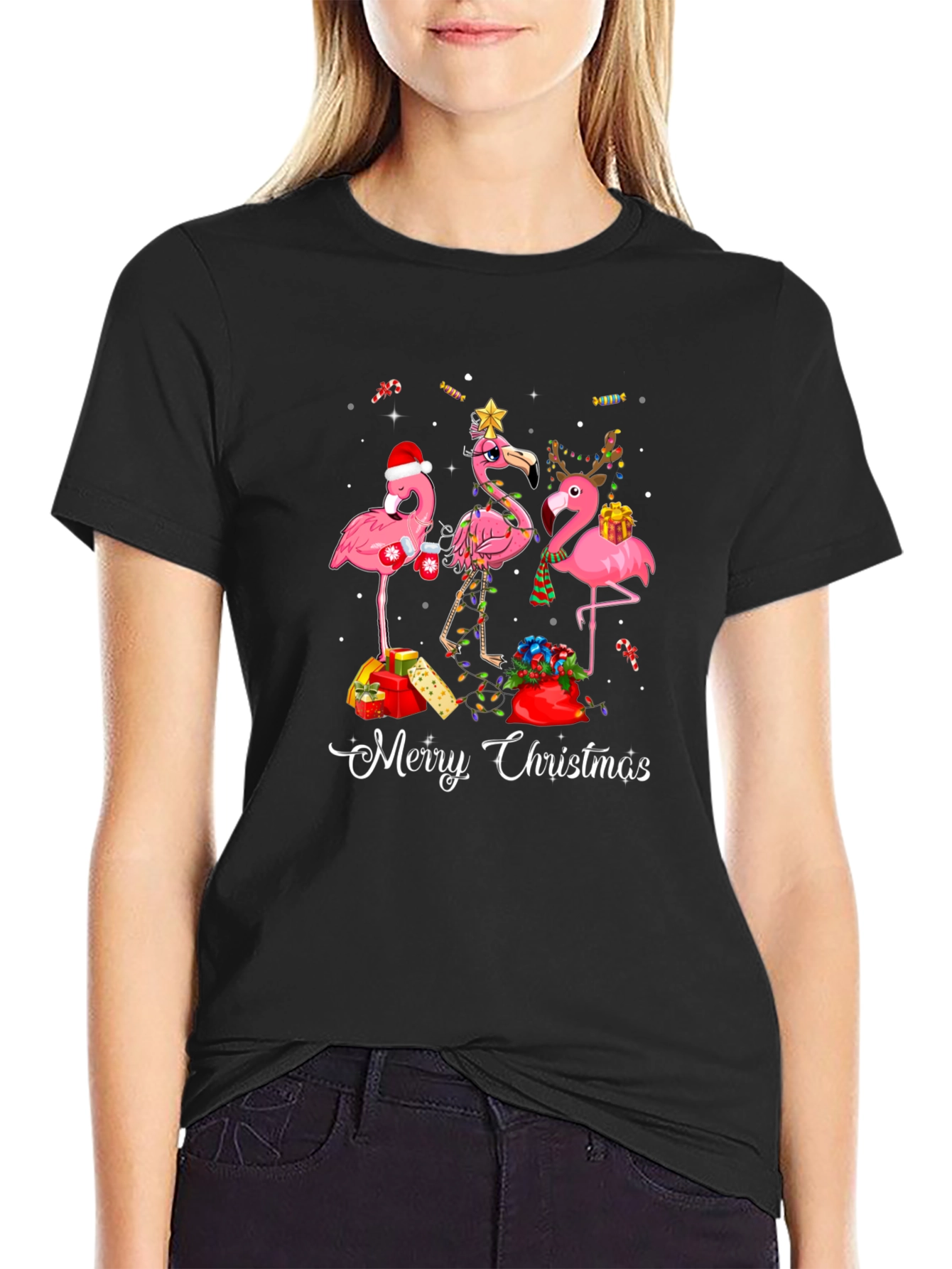 Christmas Flamingo T-Shirt