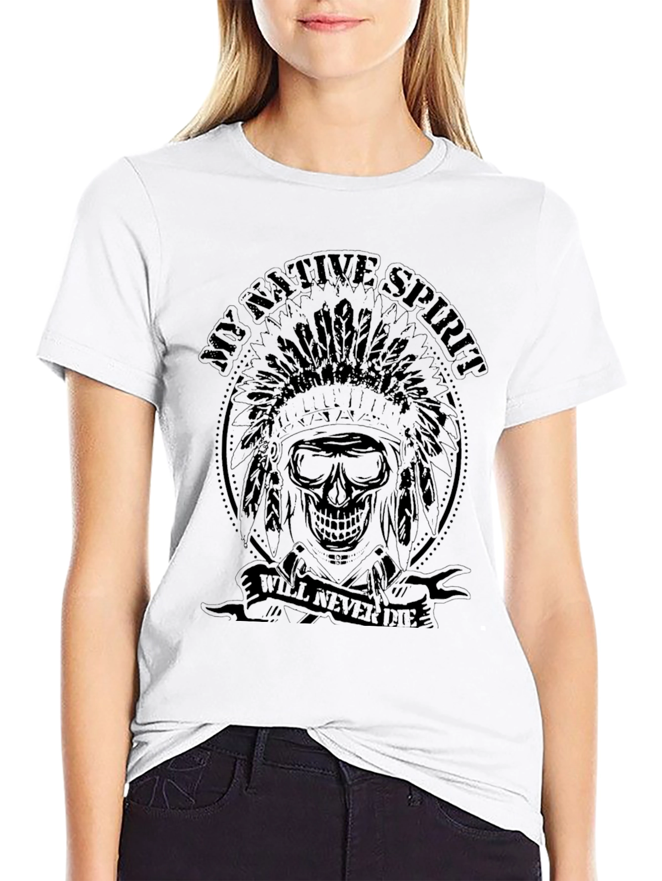 Native Spirit Skull Graphic Tee