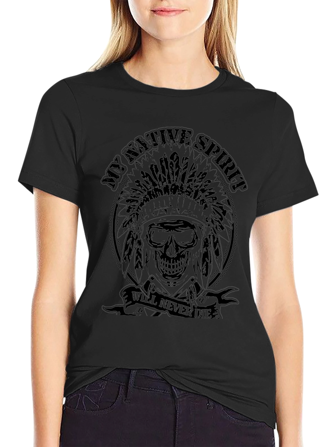 Native Spirit Skull Graphic Tee