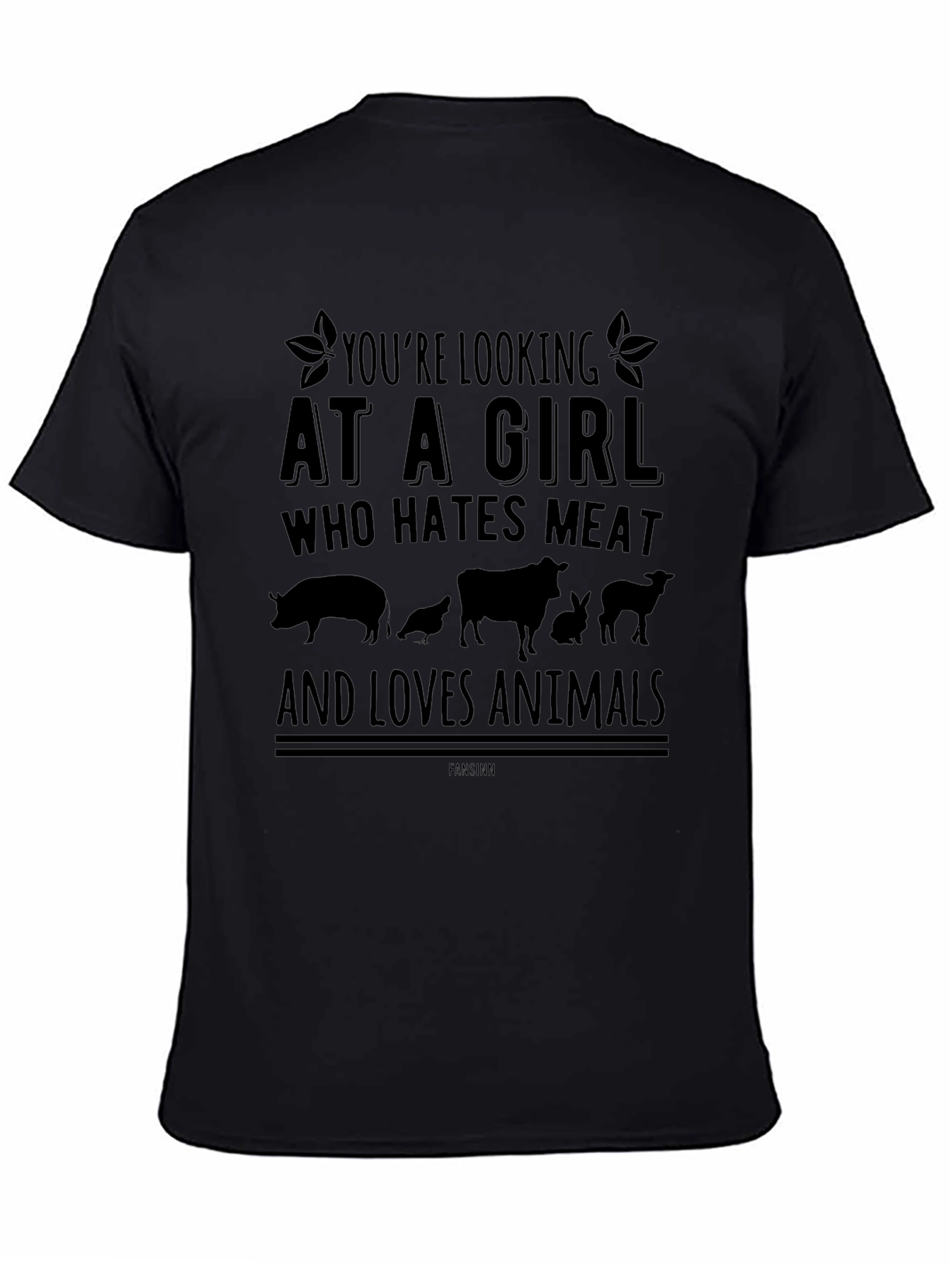 Vegan Statement T-Shirt -  Loves Animals Hates Meat