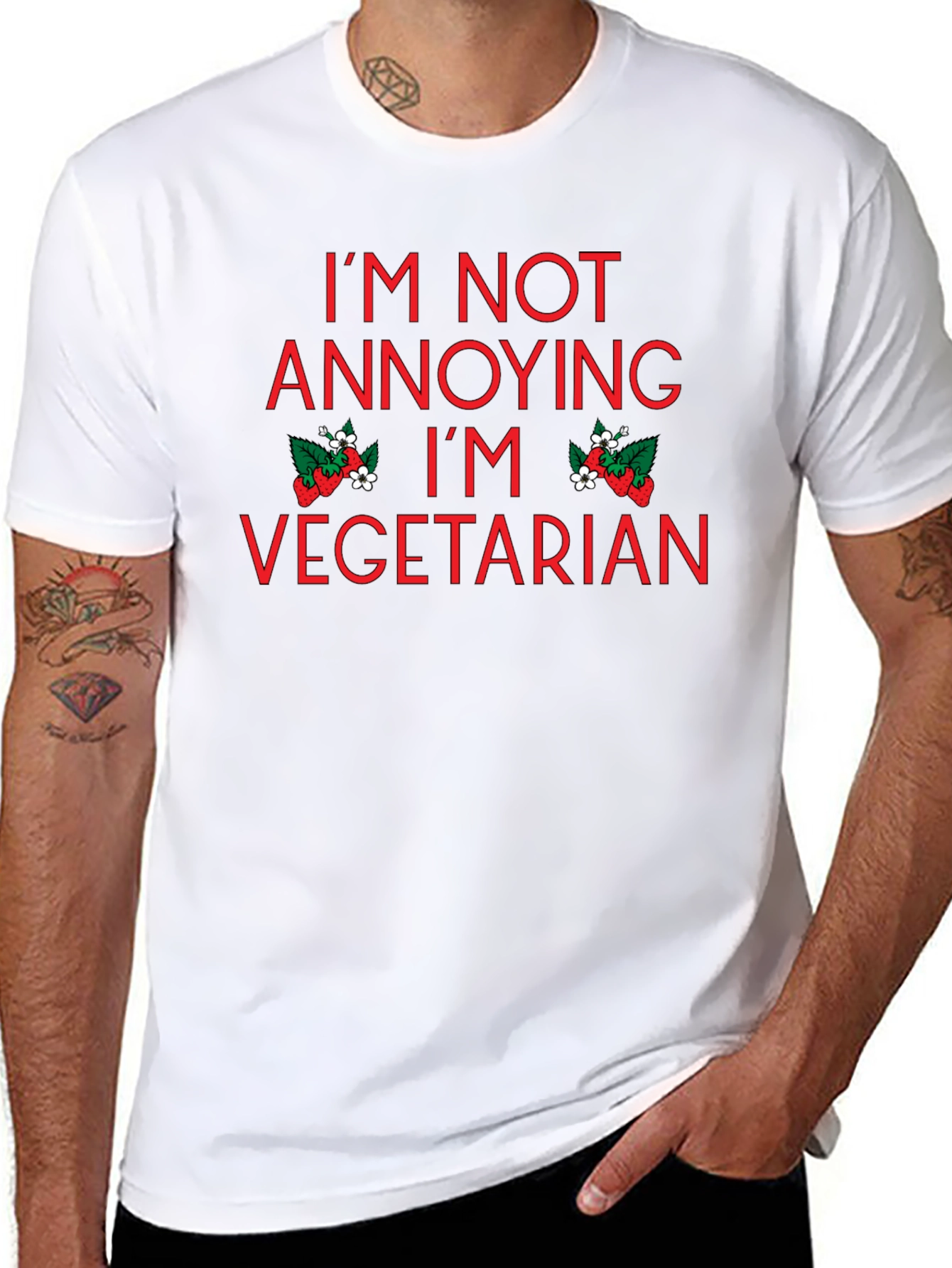 Vegetarian T-Shirt - Im Not Annoying Im Vegetarian