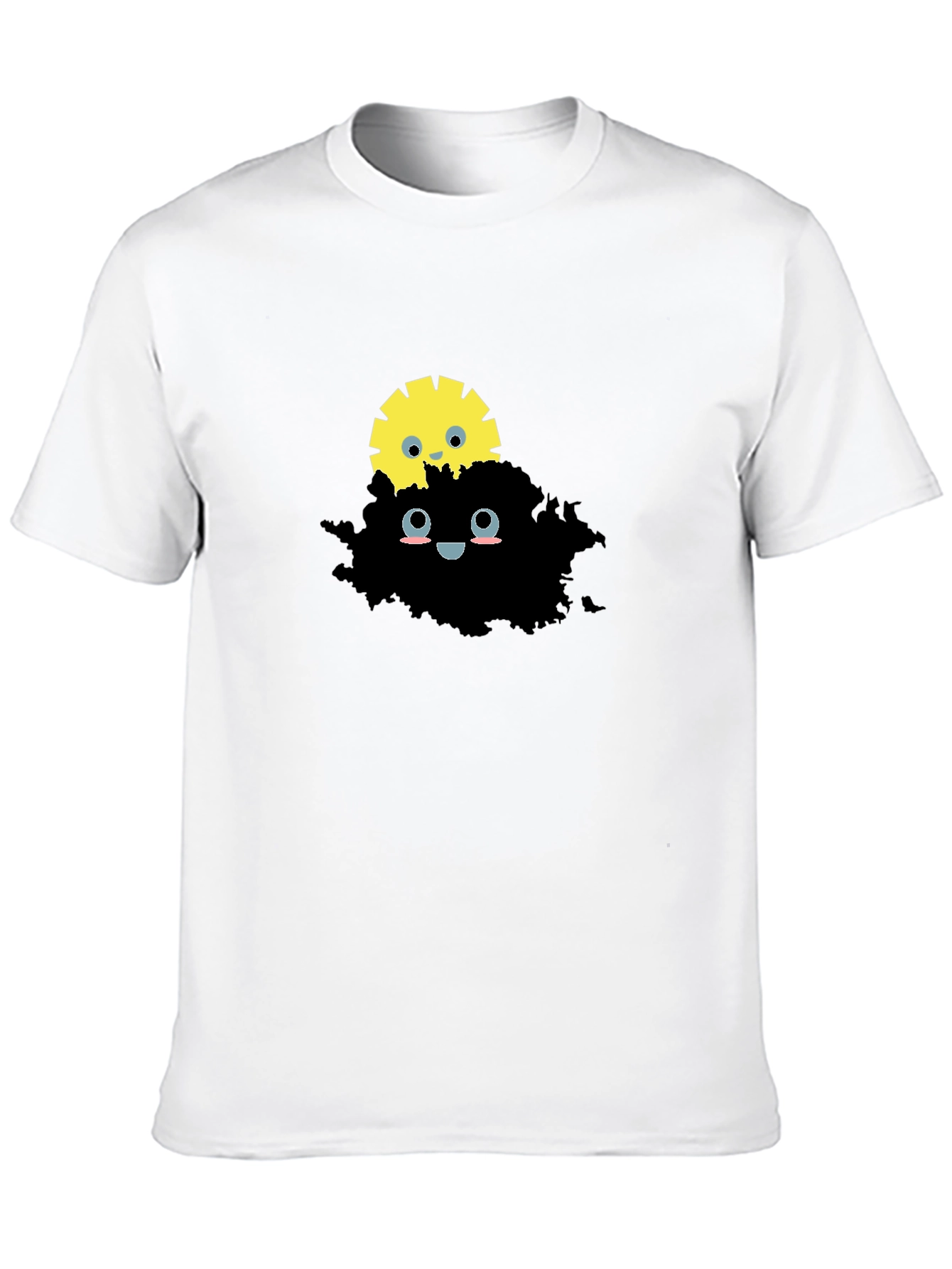 Sunshine & Cloud Graphic Tee - Trendy Black T-Shirt