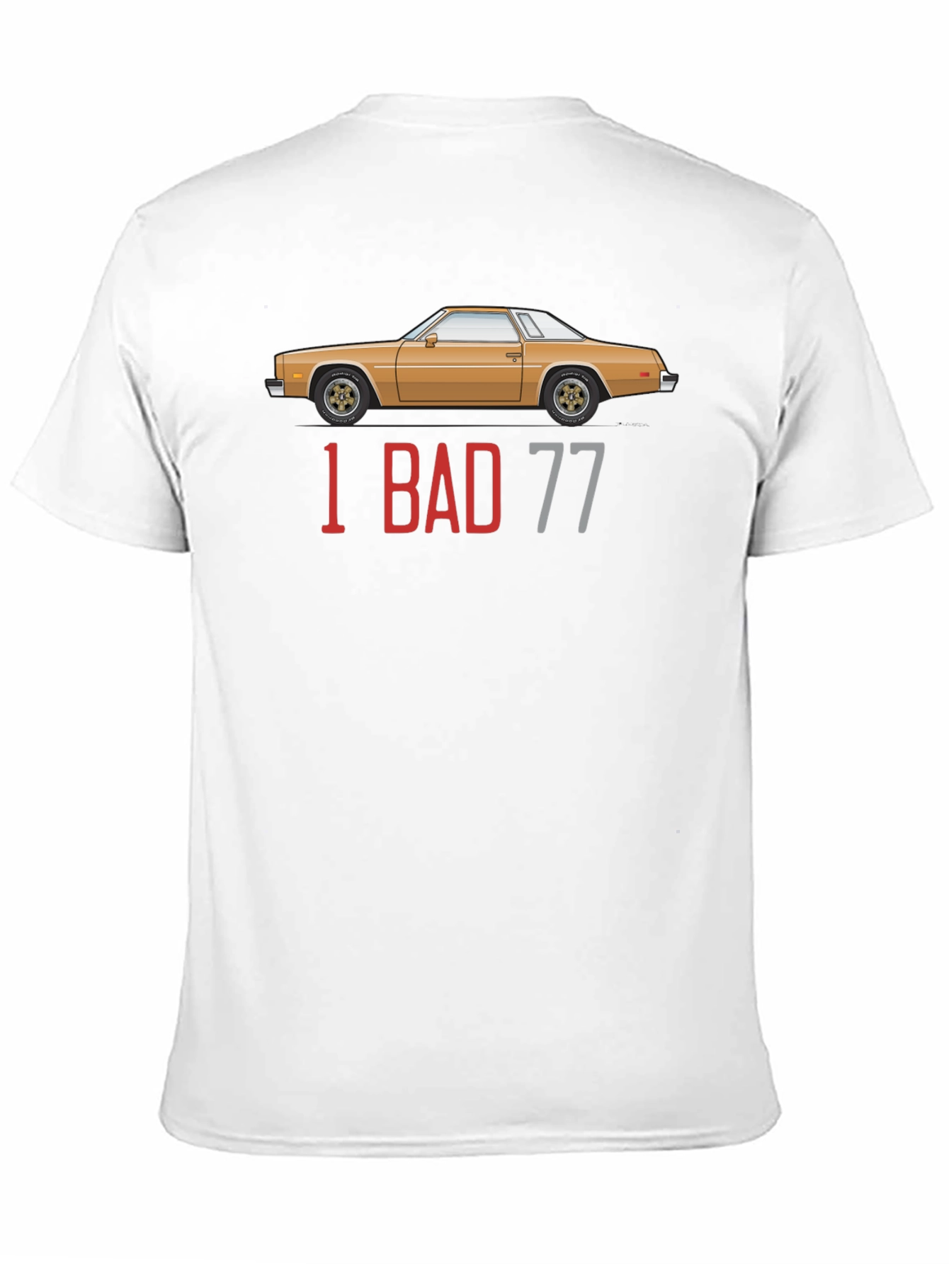 1 Bad 77 Car Graphic Black T-Shirt