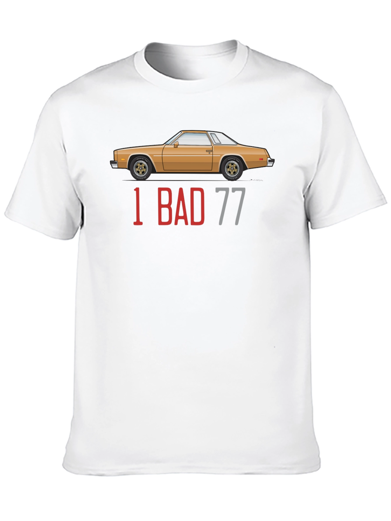 1 Bad 77 Car Graphic Black T-Shirt