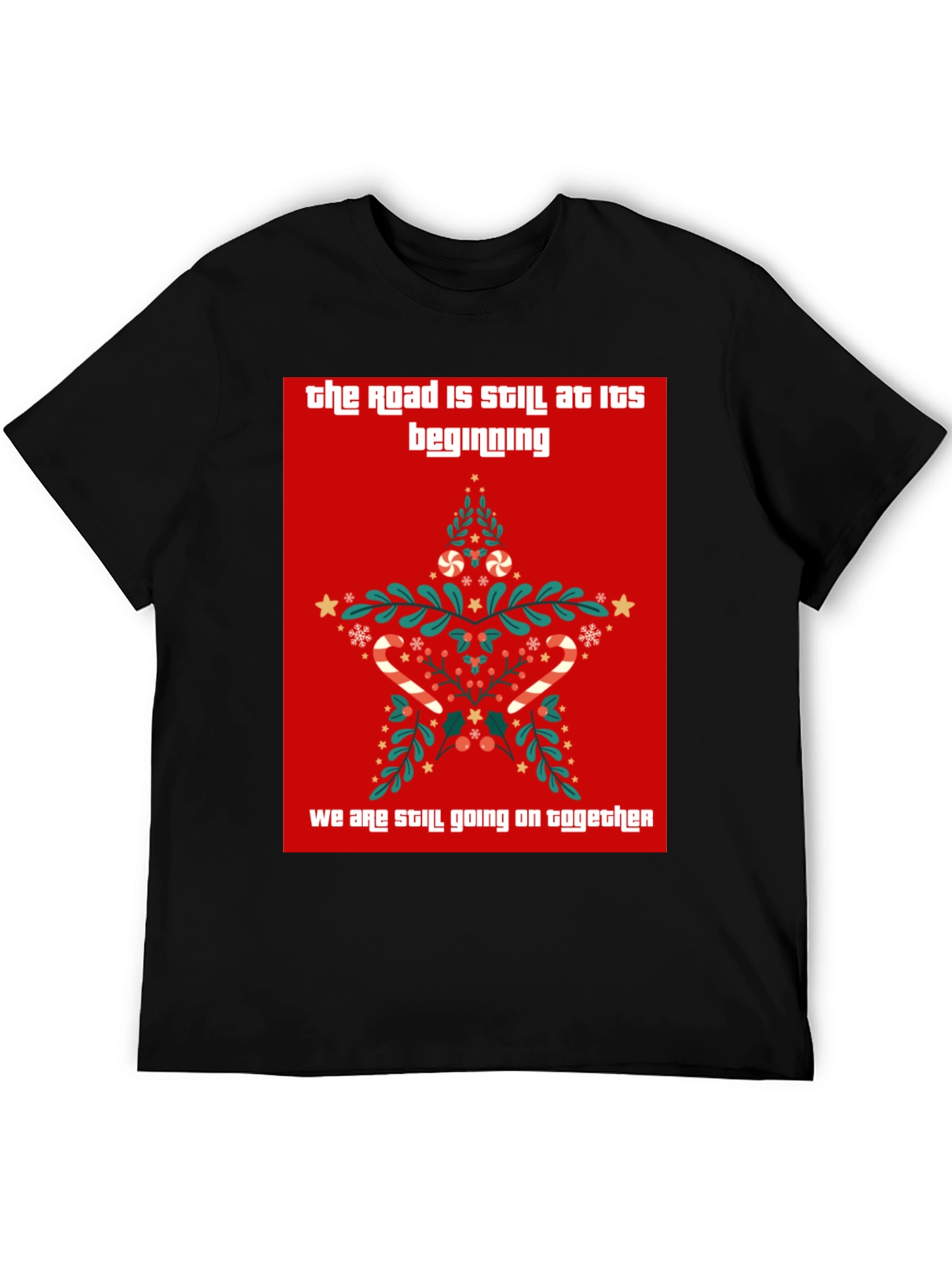 Festive Holiday Christmas Star Graphic Tee Shirt