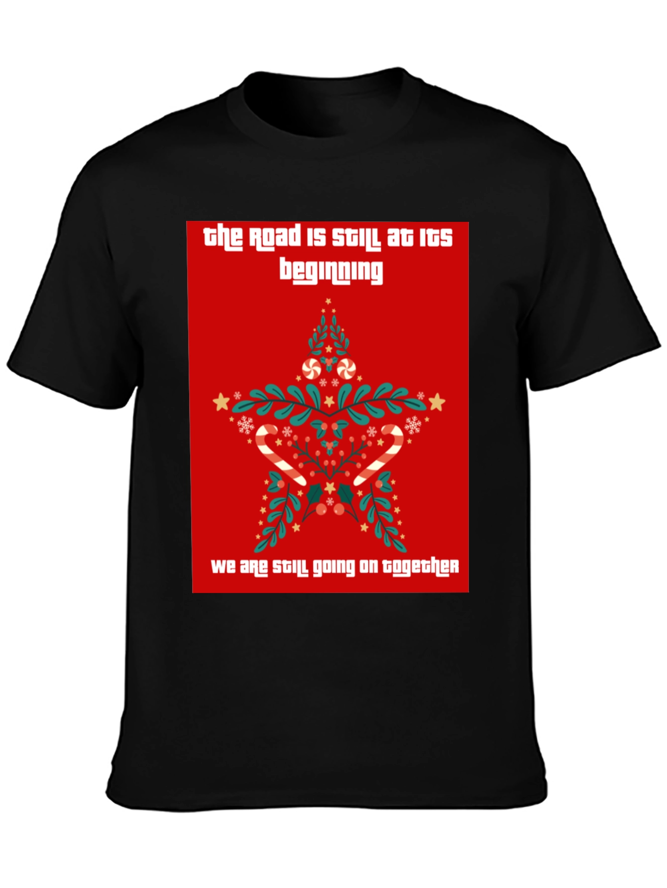 Festive Holiday Christmas Star Graphic Tee Shirt