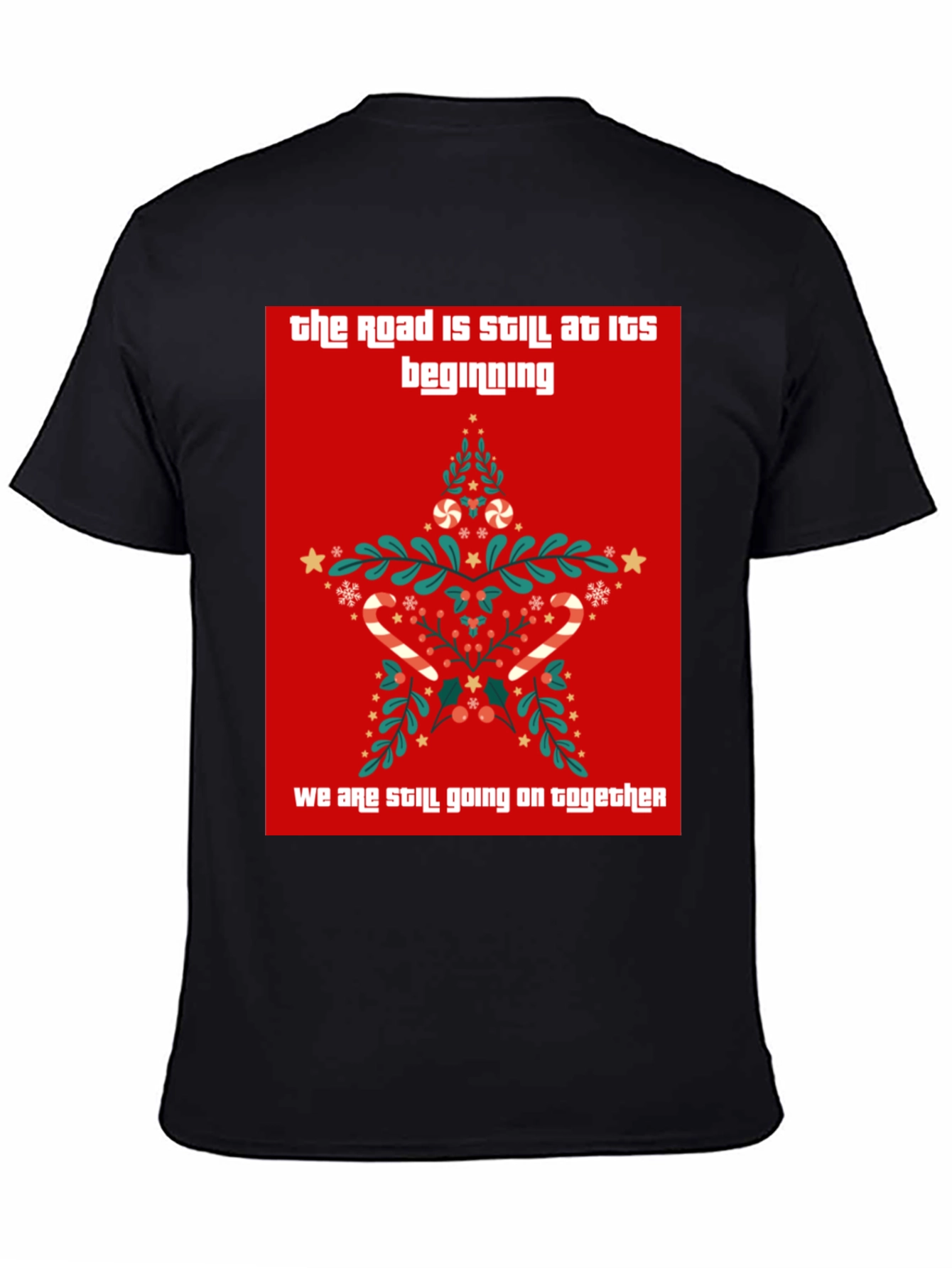 Festive Holiday Christmas Star Graphic Tee Shirt