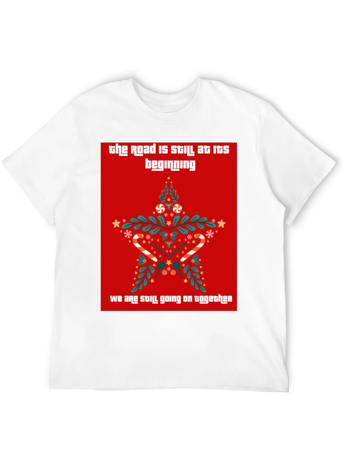 Festive Holiday Christmas Star Graphic Tee Shirt