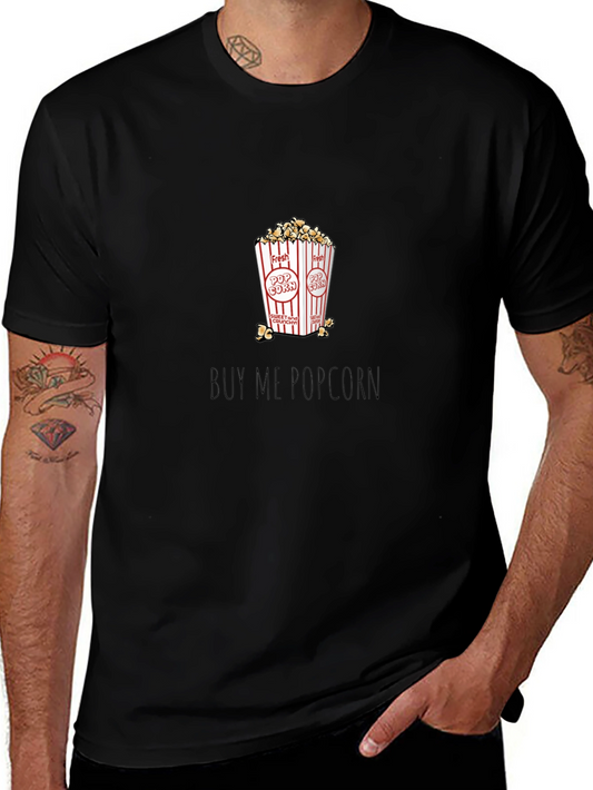 Buy Me Popcorn Graphic Tee - Casual Comfort