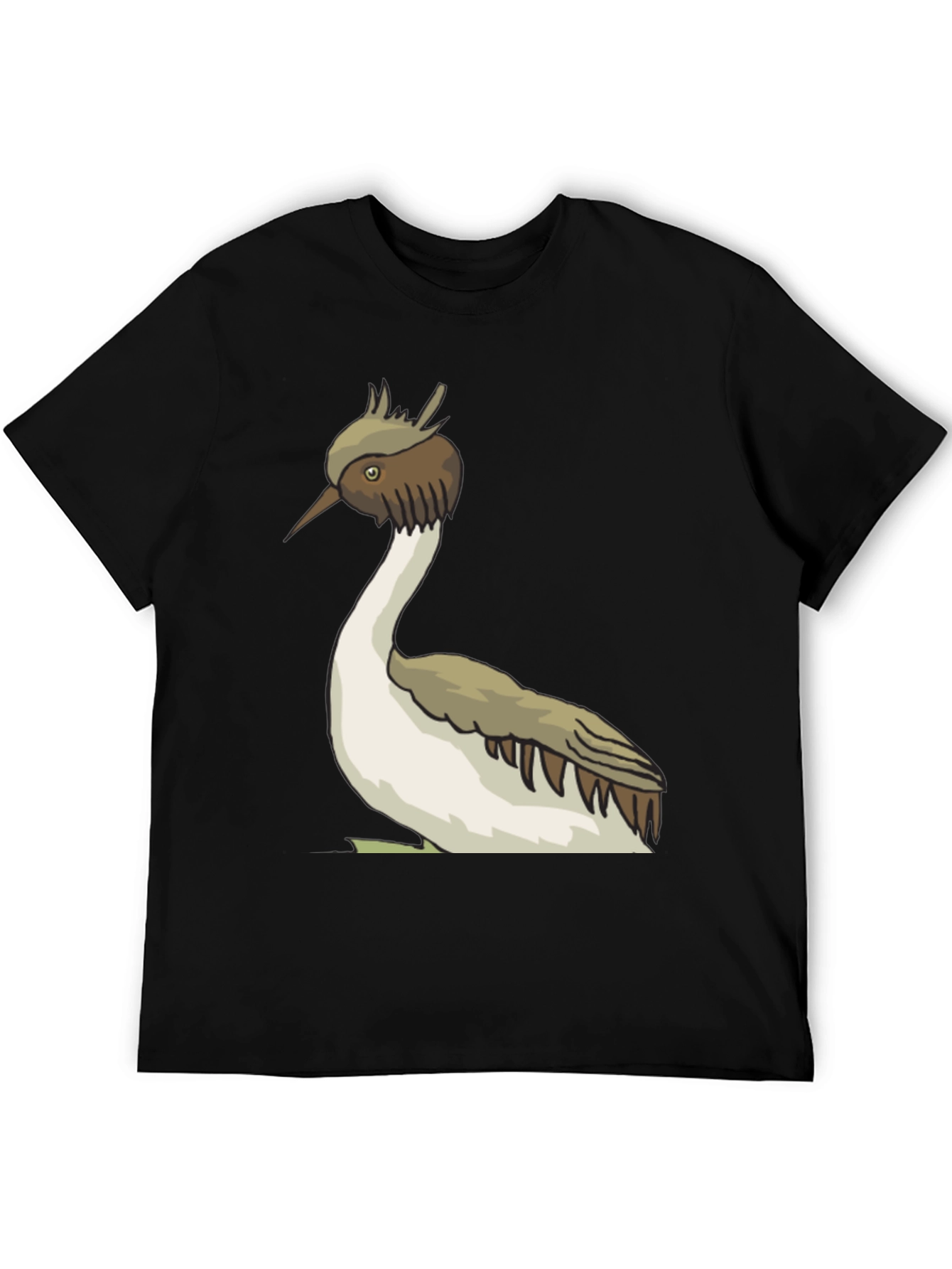 Unique Bird Graphic Tee - Black Cotton Blend