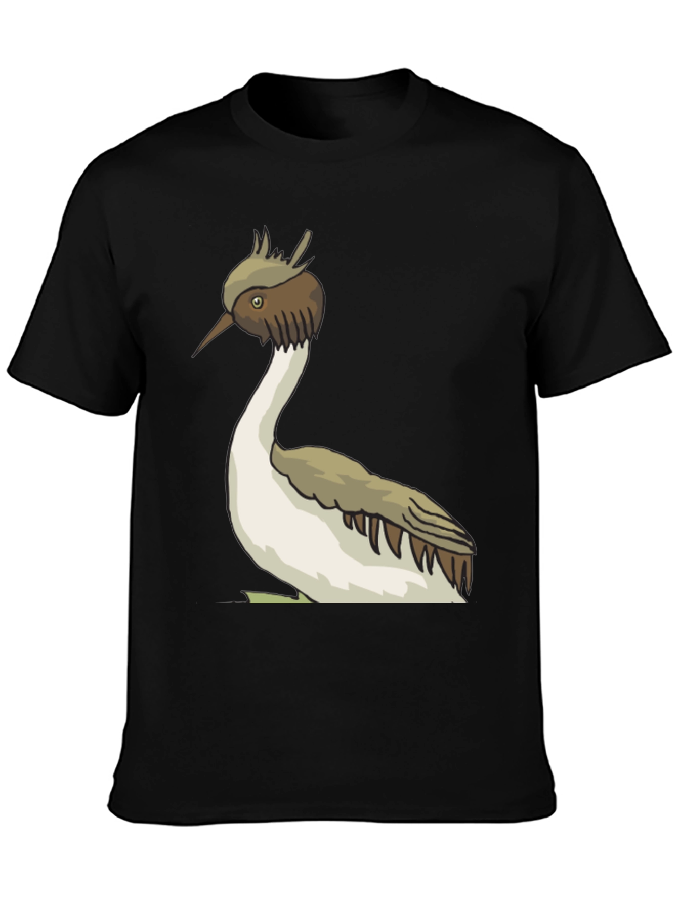 Unique Bird Graphic Tee - Black Cotton Blend
