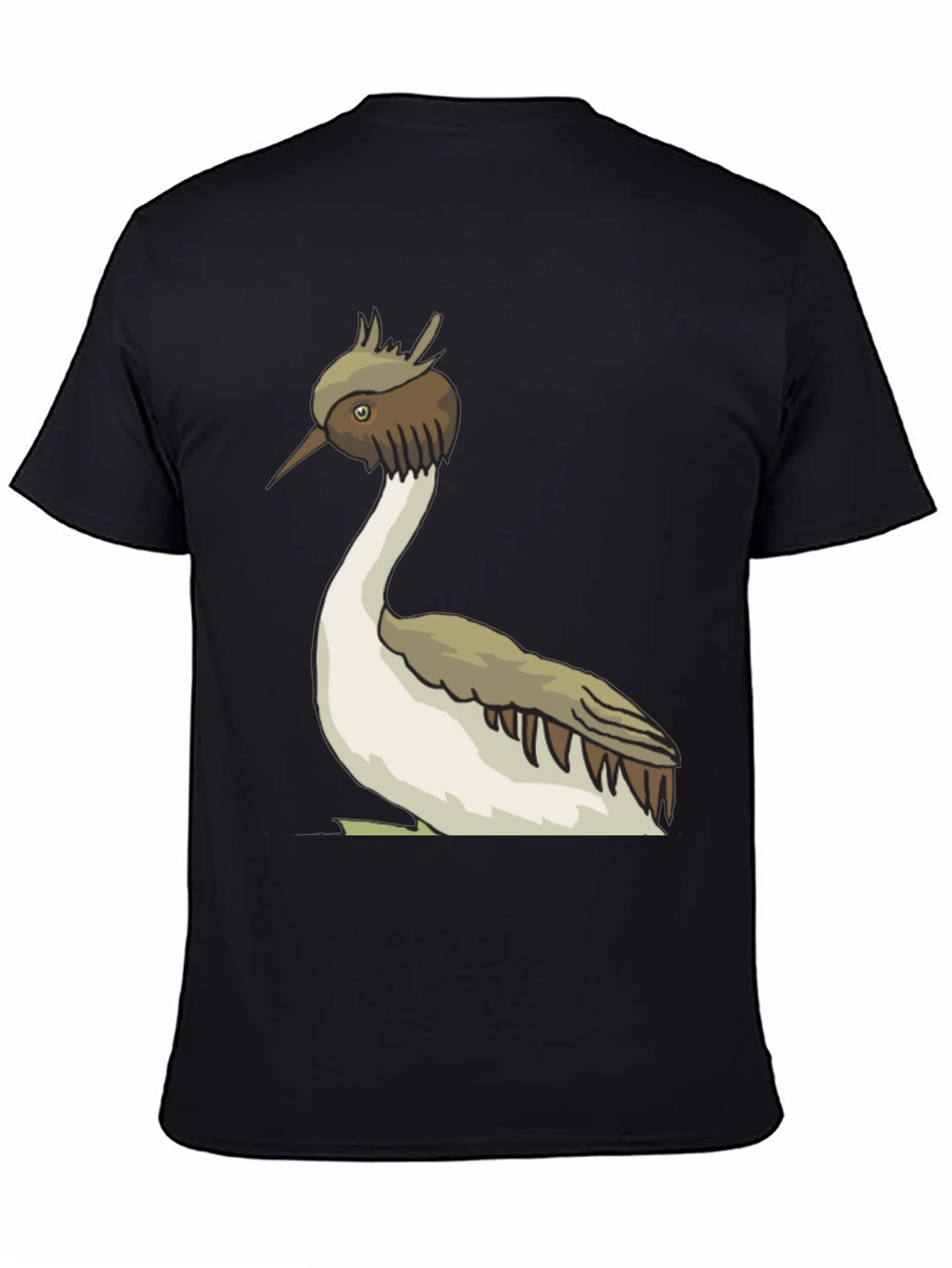 Unique Bird Graphic Tee - Black Cotton Blend