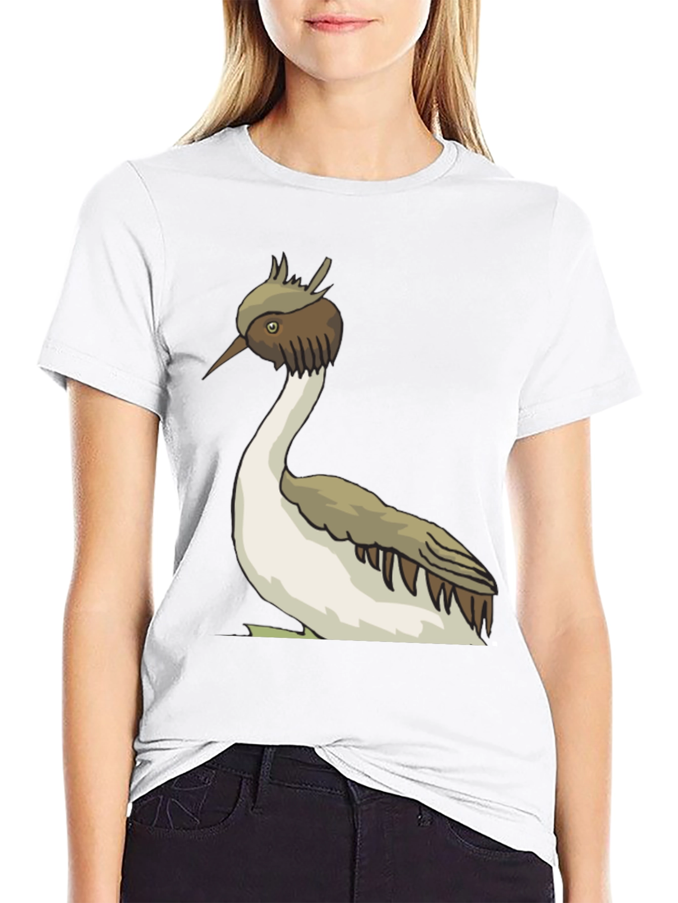 Unique Bird Graphic Tee - Black Cotton Blend